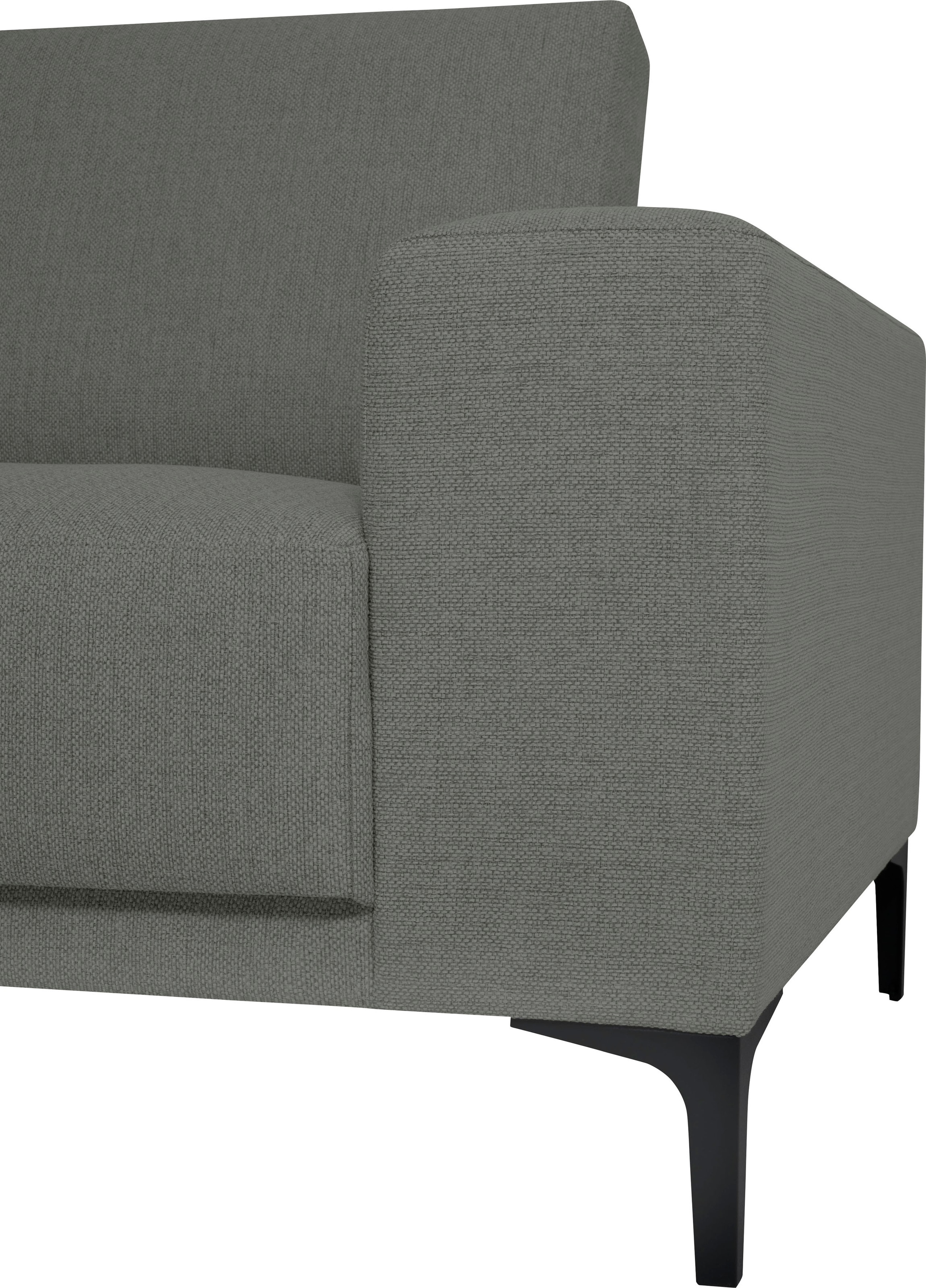 Places of Style Ecksofa »Xander, L-Form,«, Breite 289 cm, Webstoff, Soft-Touch Chenille, schwarze Metallfüßen