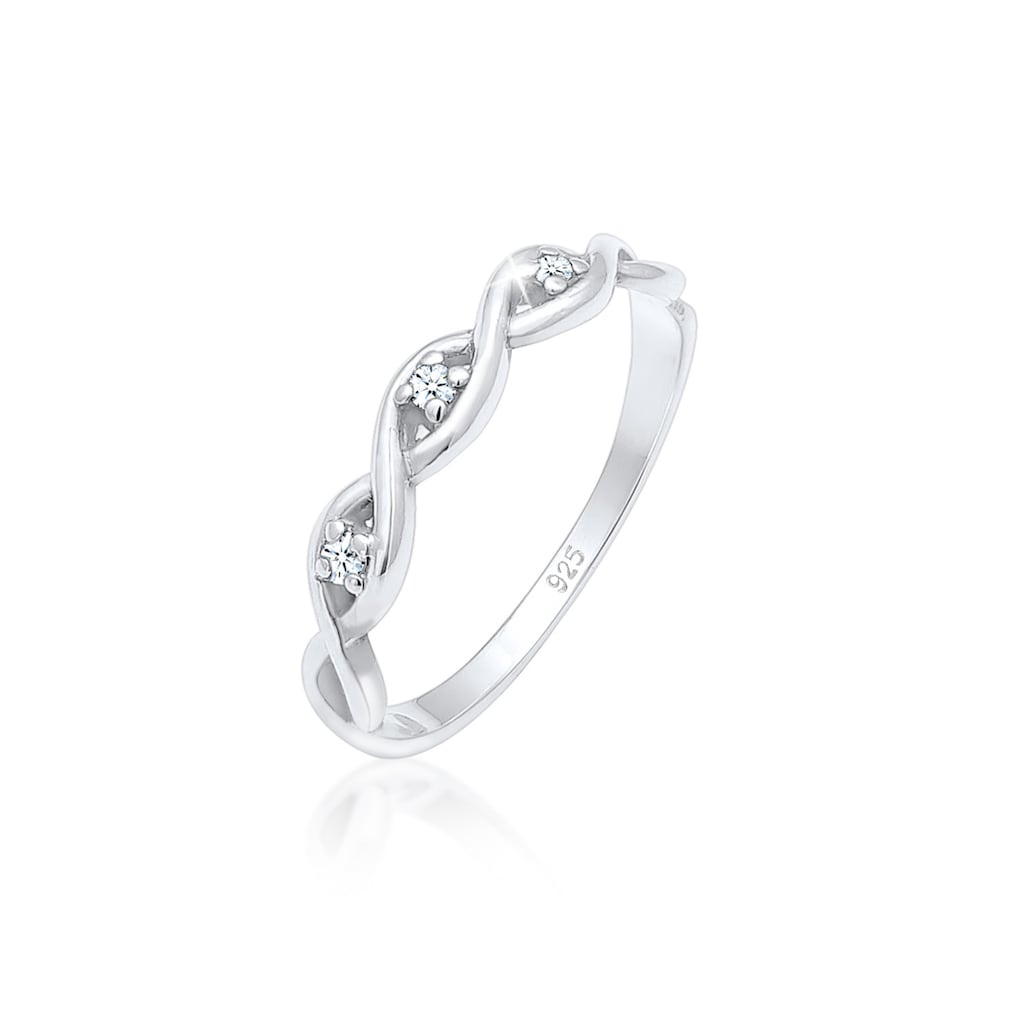 Elli DIAMONDS Verlobungsring »Knoten Unendlich Diamant (0.045 ct.) 925er Silber«