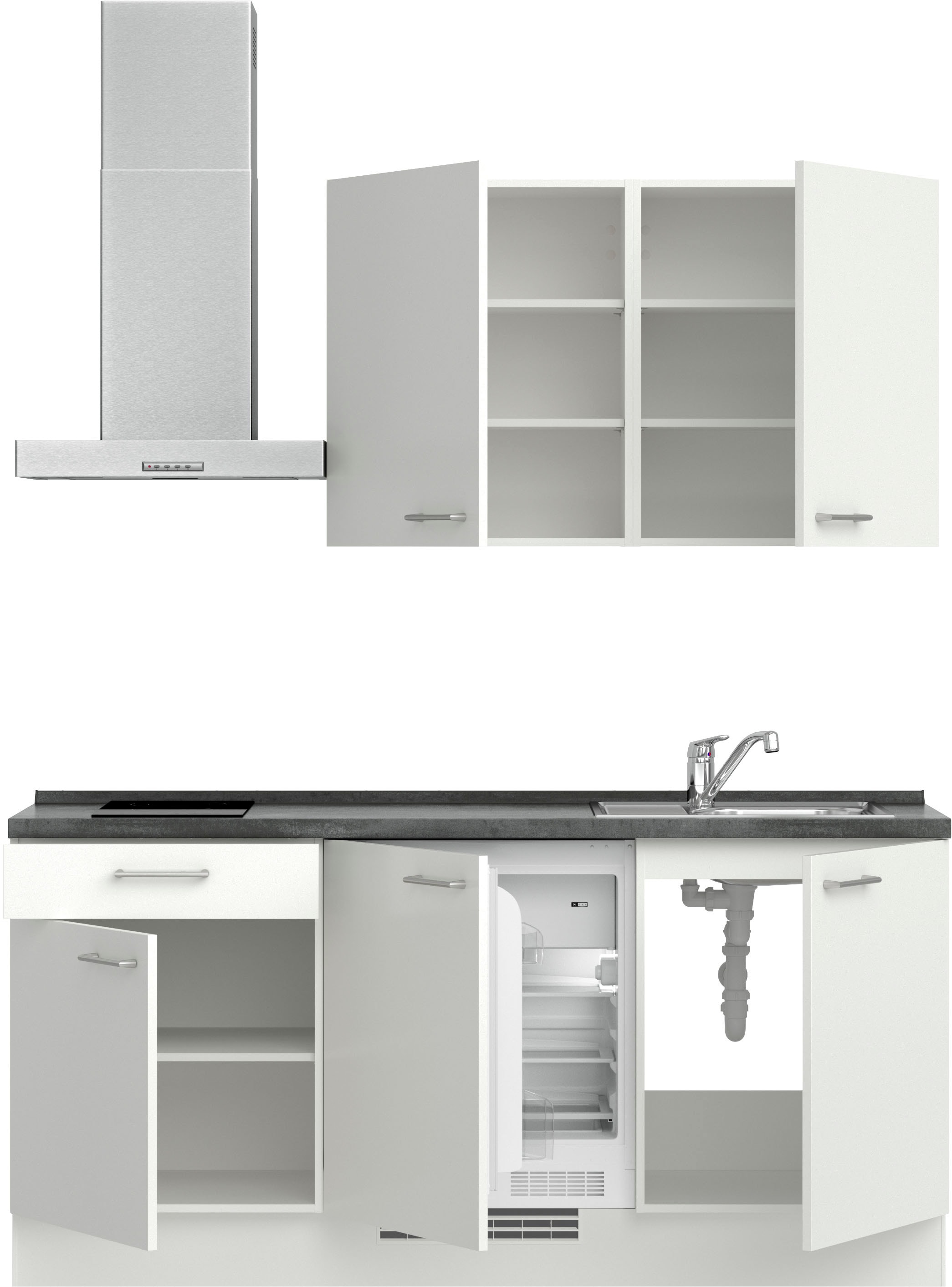nobilia® Küchenzeile »"Laser I"«, vormontiert, Ausrichtung wählbar, Breite 180 cm, wahlw. mit E-Geräten