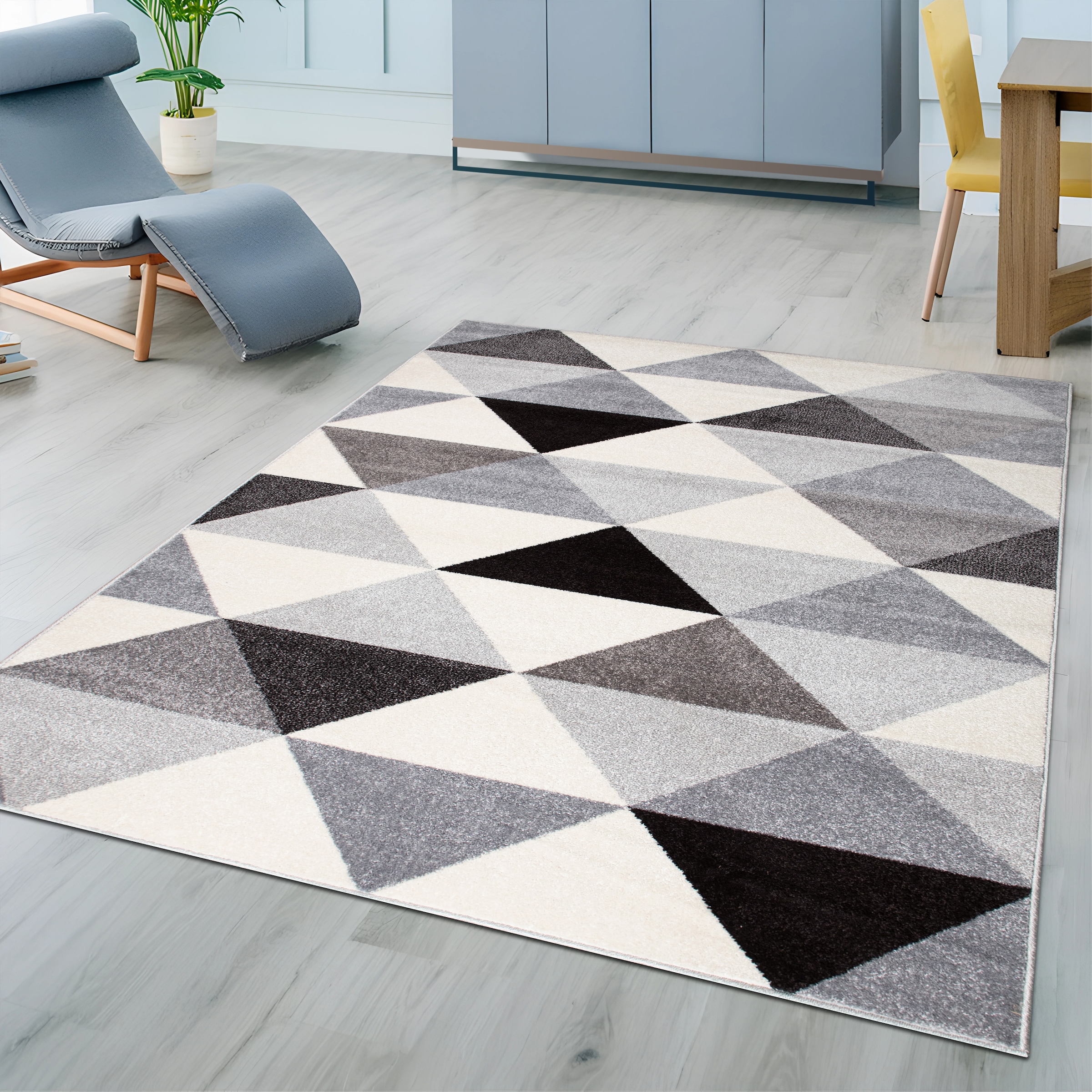 my home Teppich »Berlad Geo«, rechteckig, 9 mm Höhe, mit besonders weichem Flor, Kurzflor, modernes geometrisches Design