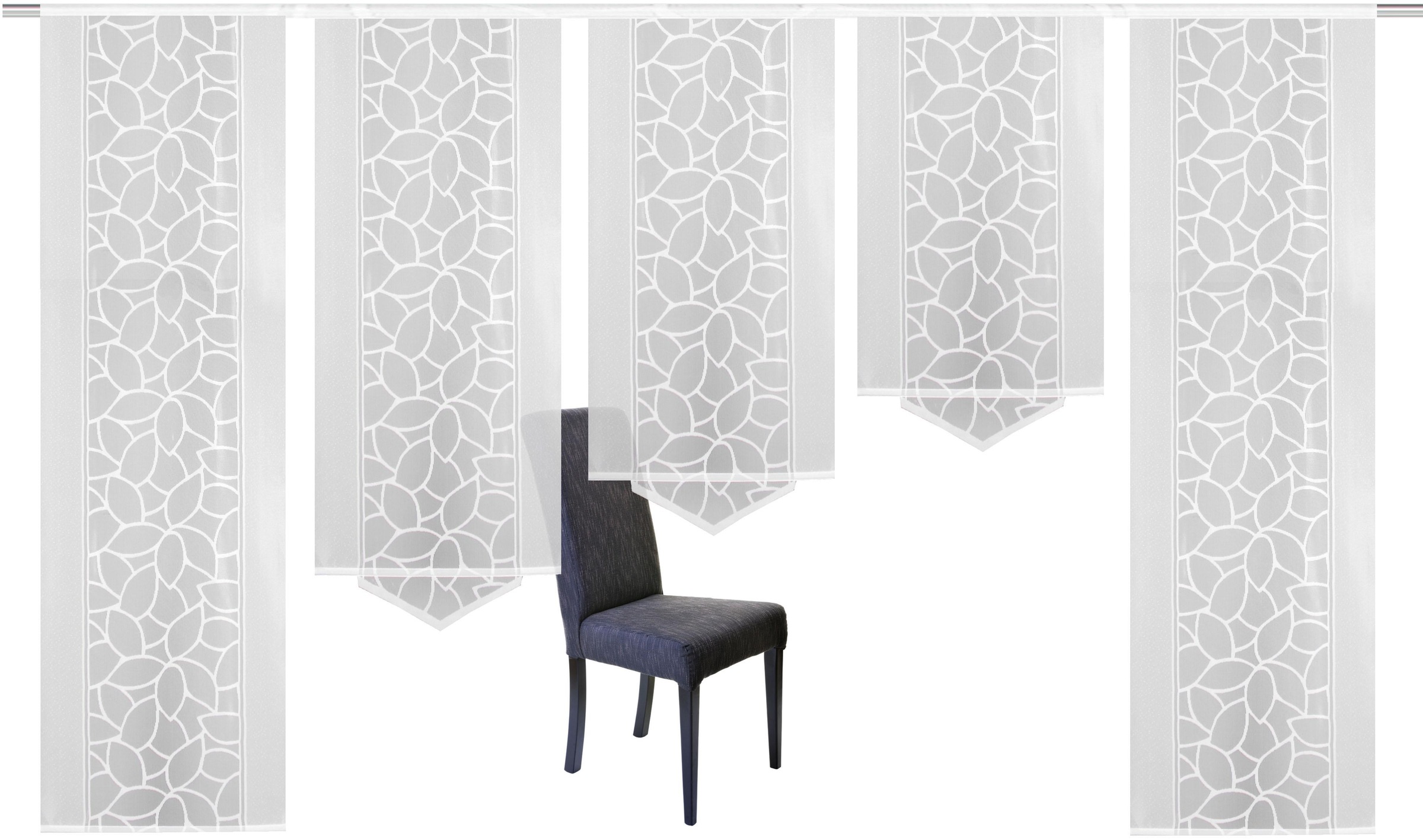 HOME WOHNIDEEN Schiebegardine »JENNA«, (5 St.), Schiebevorhang Jacquard Set günstig online kaufen
