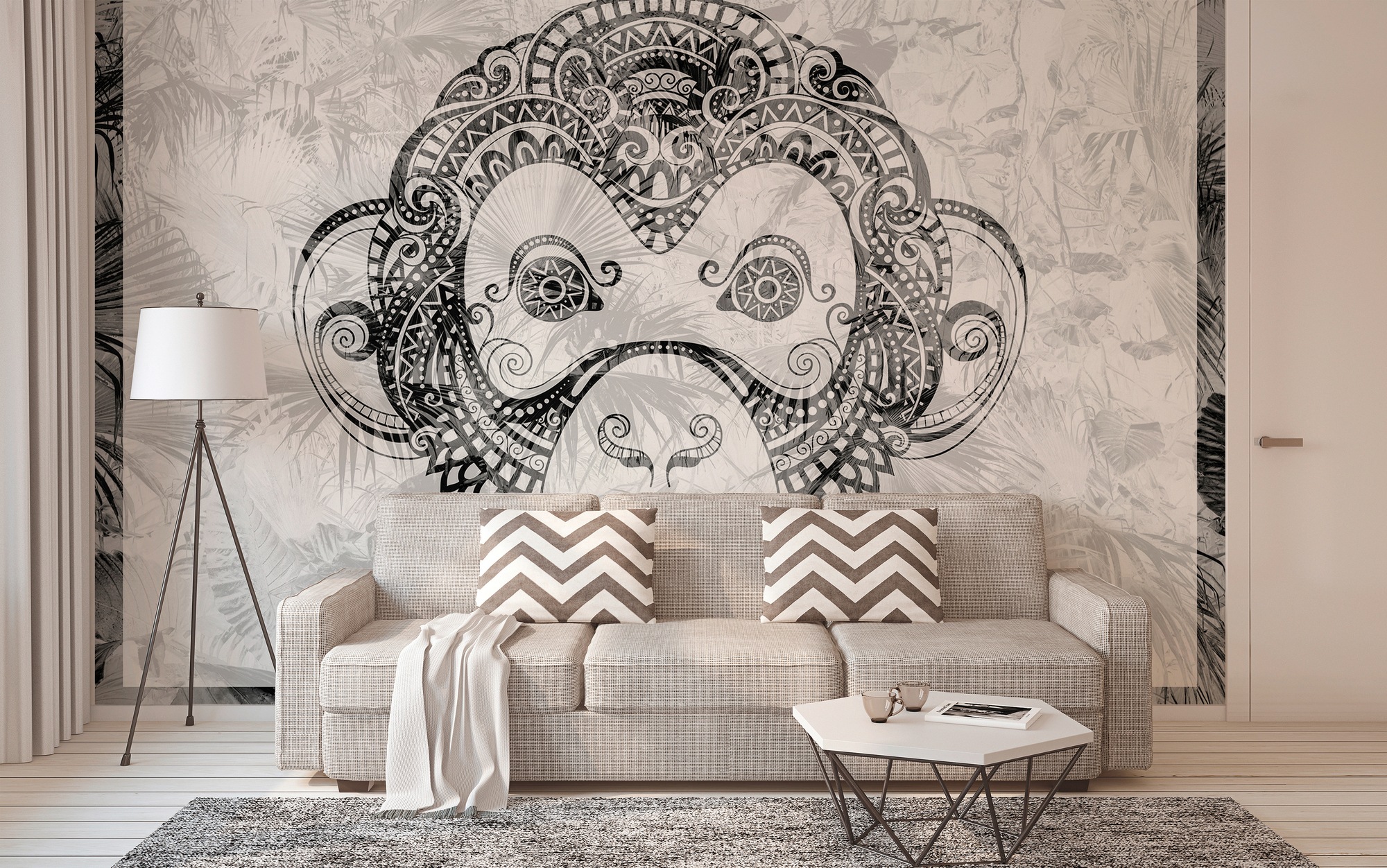 Architects Paper Fototapete »Atelier 47 Monkey Pattern 1«, orientalisch, Vlies, Wand, Schräge, Decke
