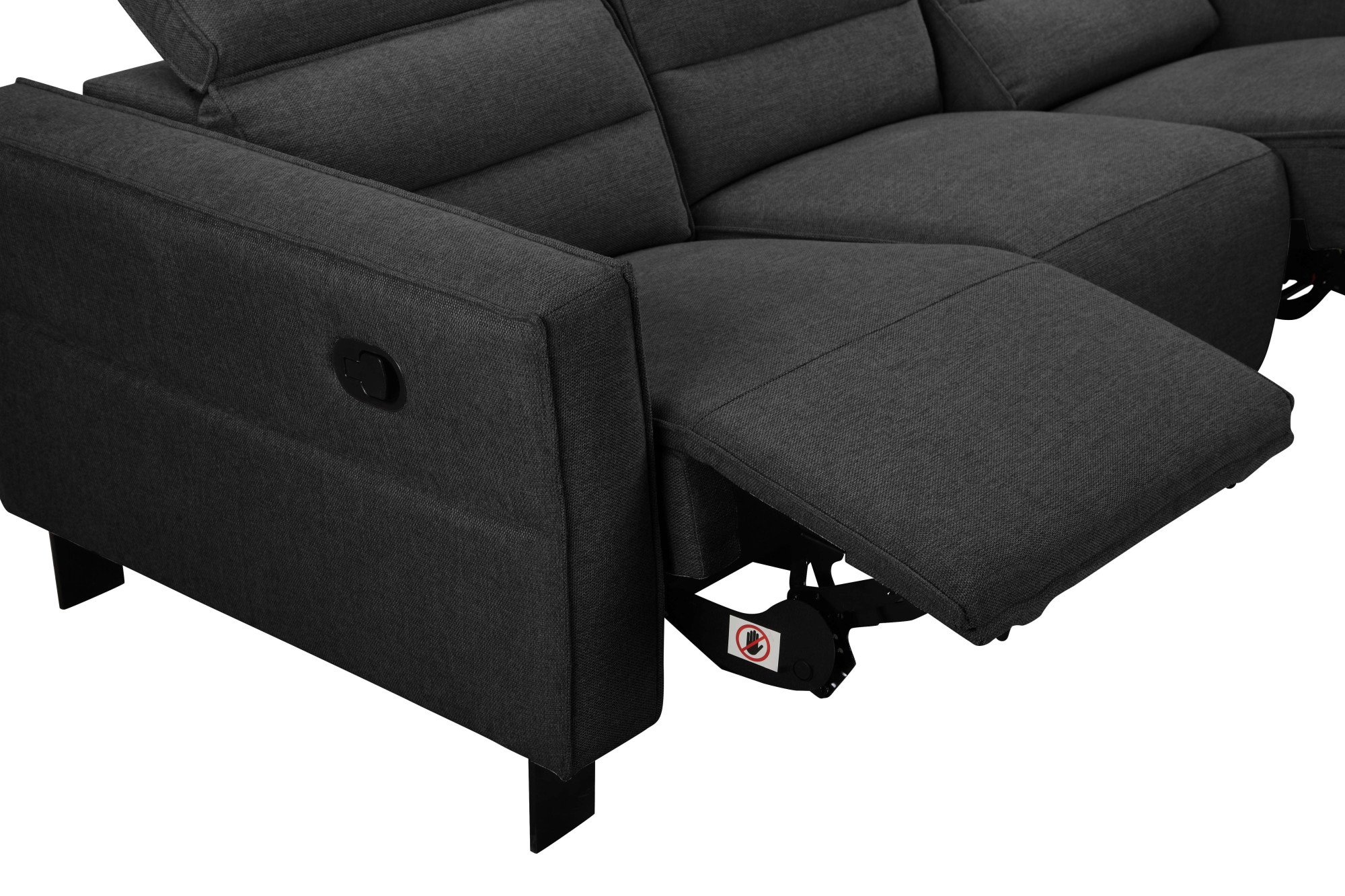 Places of Style 3-Sitzer »Carpari, 224cm, manuelle od. elektrische Relaxfunktion in 2 Sitzen«, mit USB-A/C, Kopfteilverstellung, Echtleder, Kunstleder, Webstoff