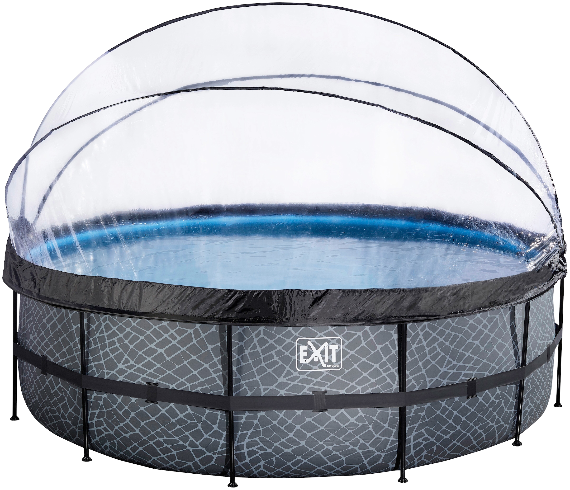 EXIT Framepool »inkl. multifunktionaler Poolabdeckung und Sicherheitsleiter«, (Set, 4 tlg.), ØxH: 450x122 cm, mit Sandfilteranlage