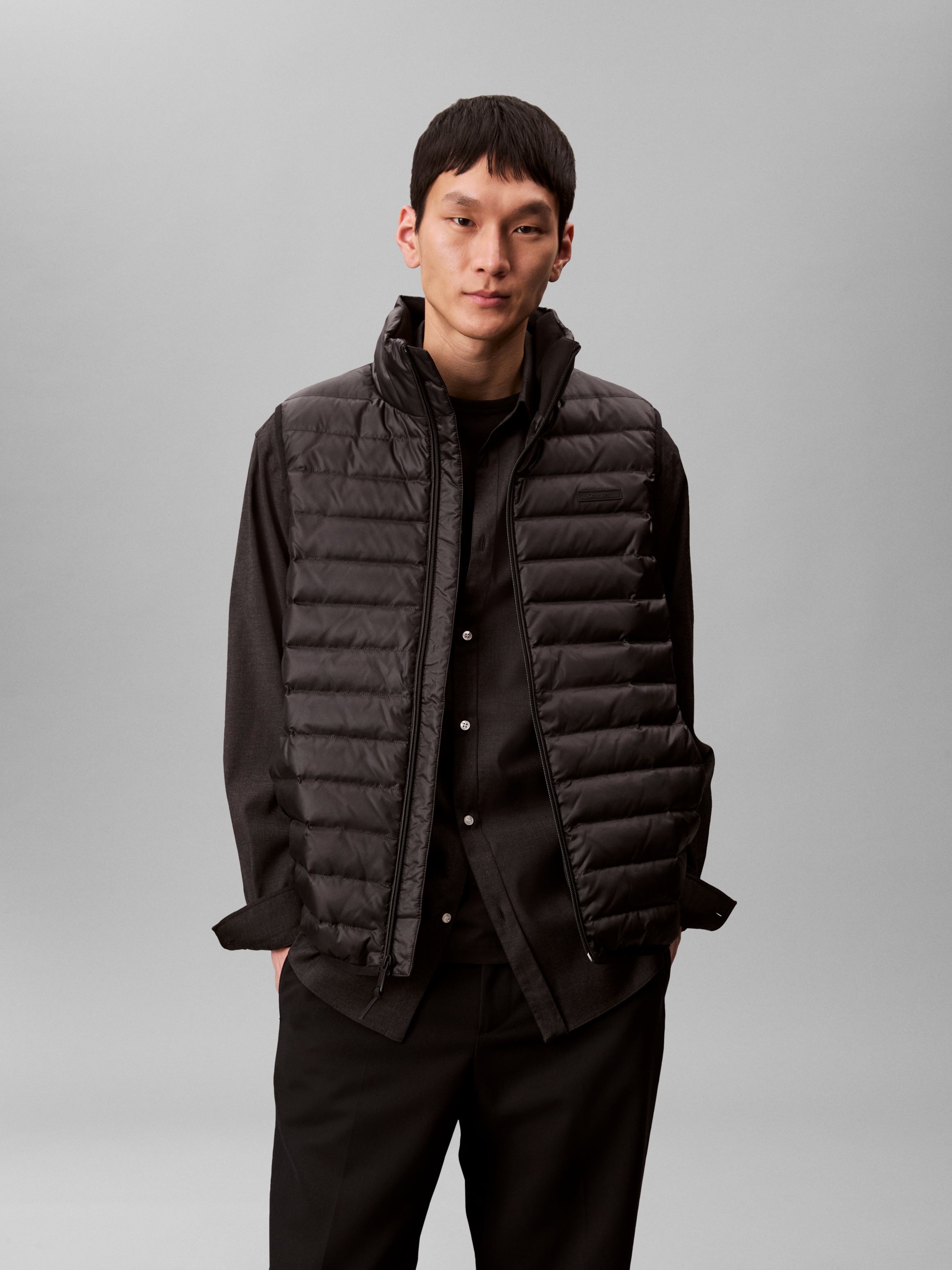 CALVIN KLEIN Steppweste »SLVLSS LT WT NYLON PUFFER VEST« Mit Rundhalsausschnitt Black XXL XXL Steppweste von Calvin Klein Menswear
