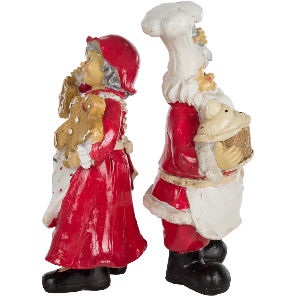 Myflair Möbel & Accessoires Weihnachtsfigur »Weihnachtsdeko rot«, Weihnachtspaar, Höhe ca. 18 cm