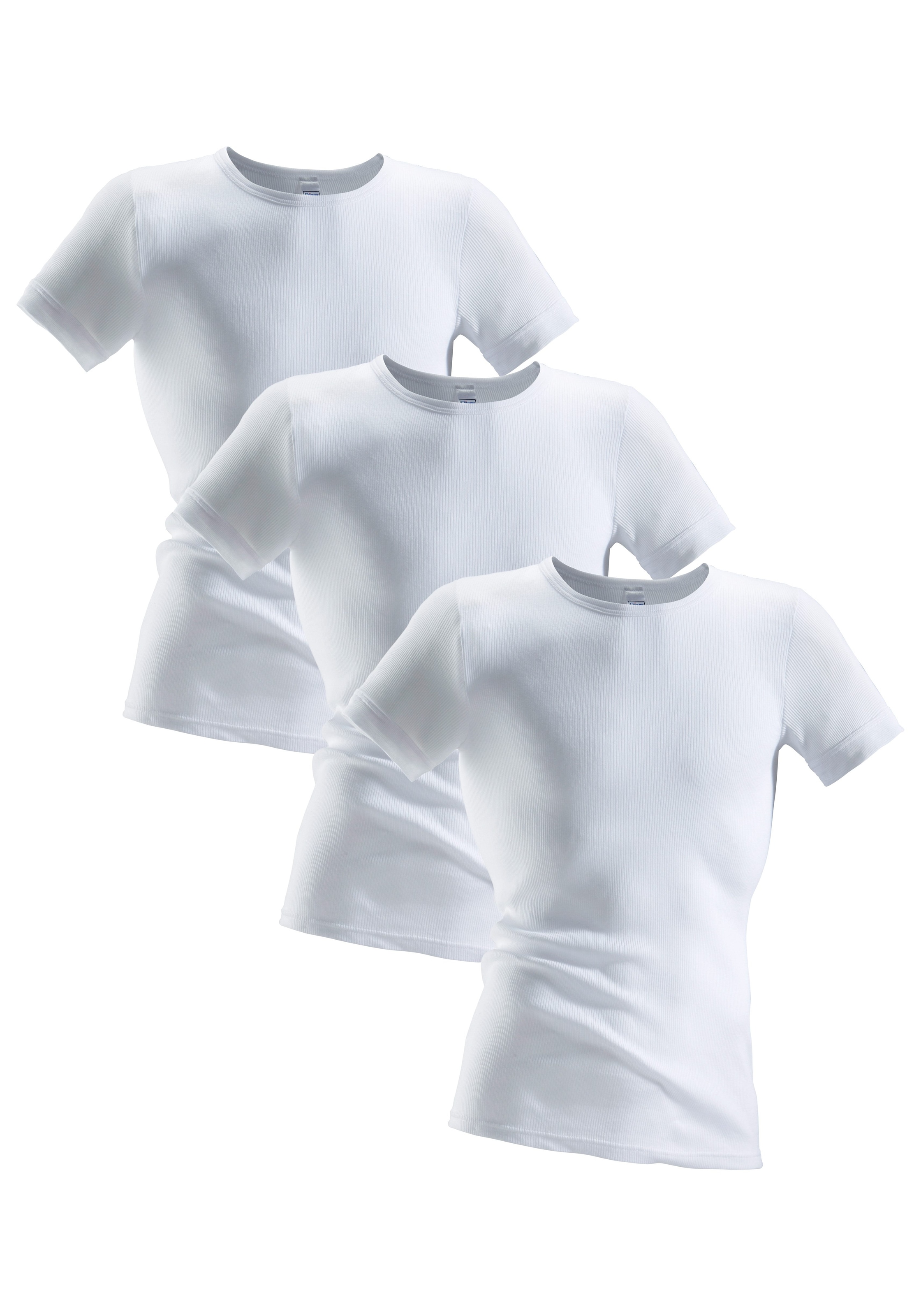 Clipper Unterhemd, (3 St.), aus Doppelripp, T-Shirt, Unterziehshirt, Kurzarm T-Shirt