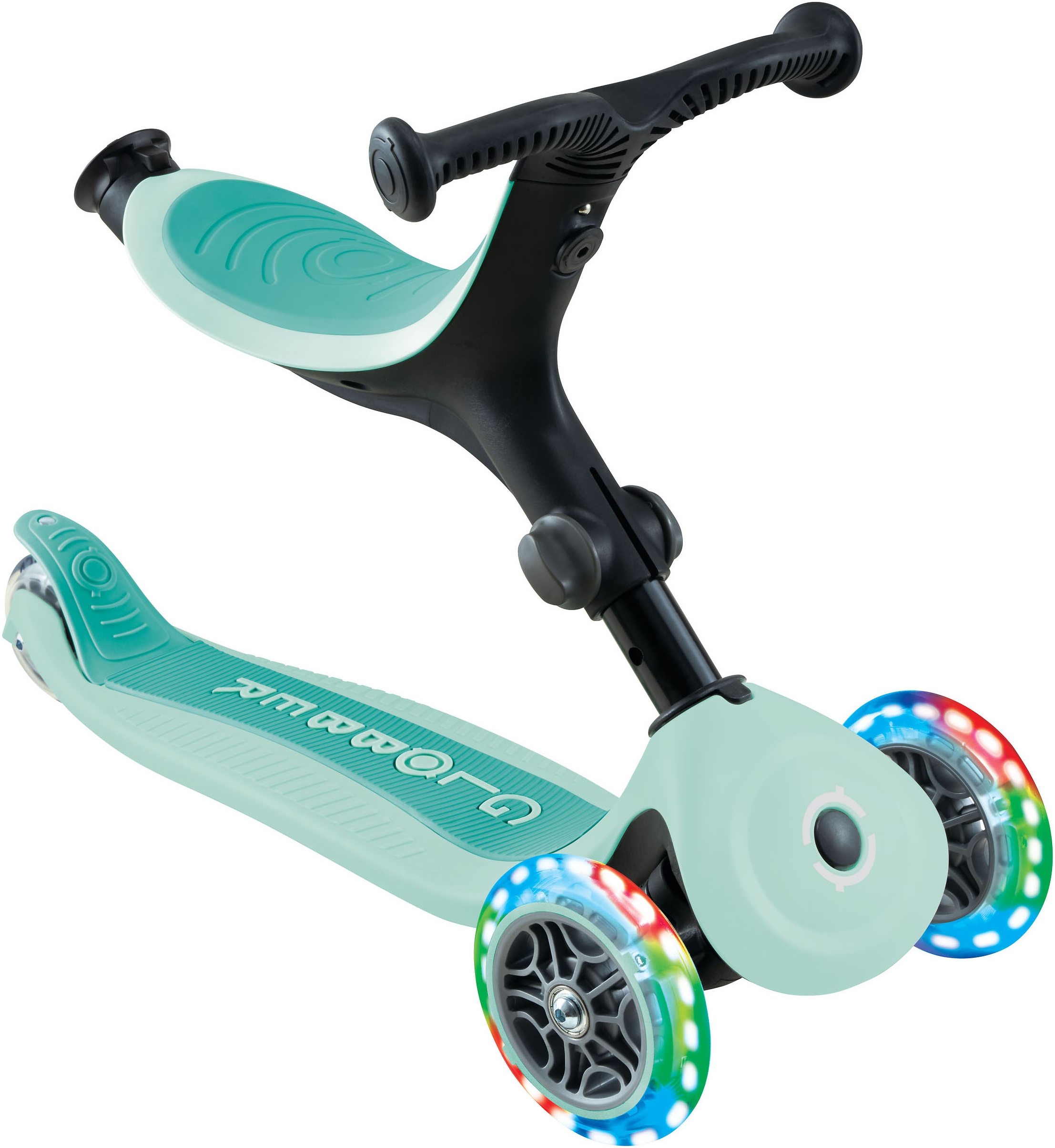 Globber Tretroller »GO-UP ACTIVE LIGHTS mit Leuchtrollen« Dreirad, Laufrad und Scooter