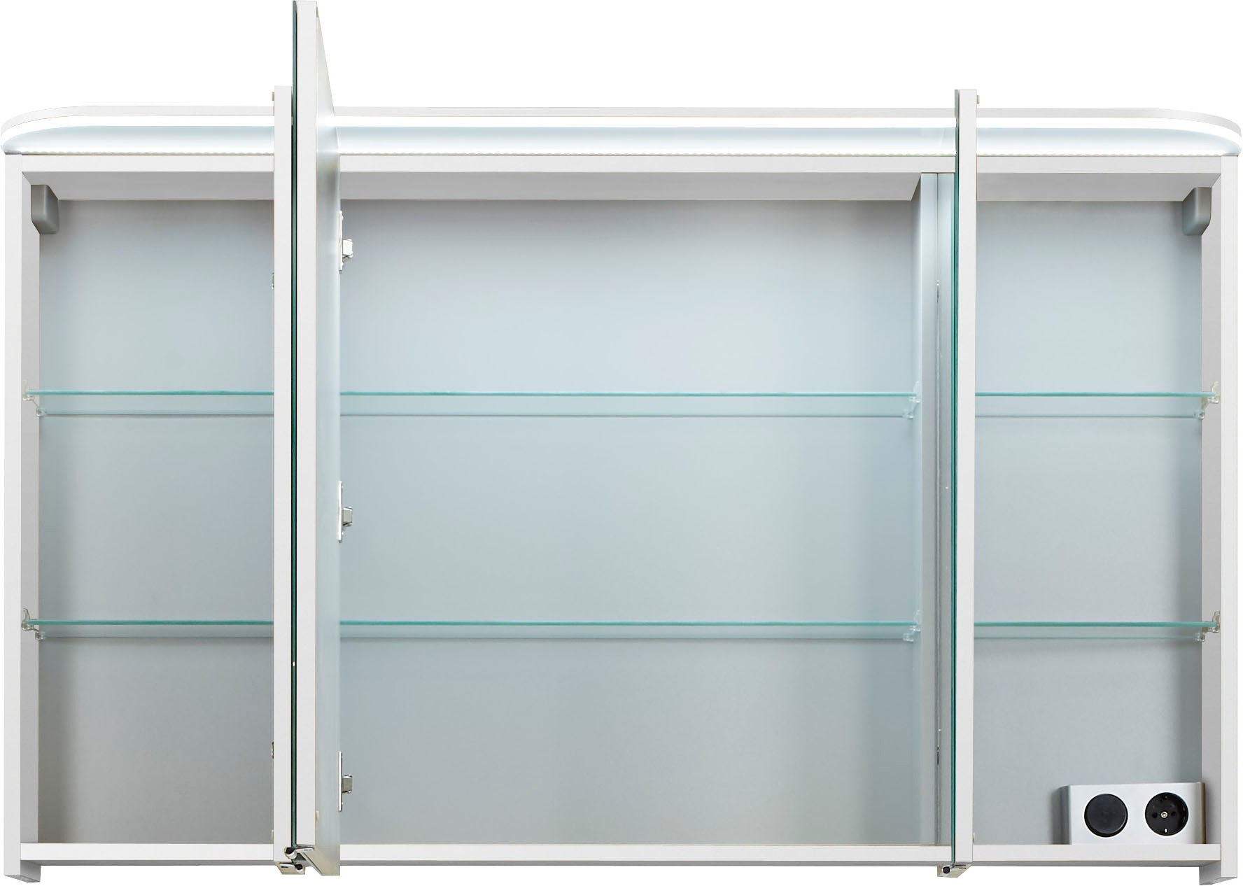 Saphir Badmöbel-Set »Balto Sprint 3-teilig, Mineralmarmor-Waschtisch mit LED-Spiegelschrank«, (4 St.), Badezimmer Set mit Unterschrank inkl Türdämpfer, 3 Türen, 2 Schubladen