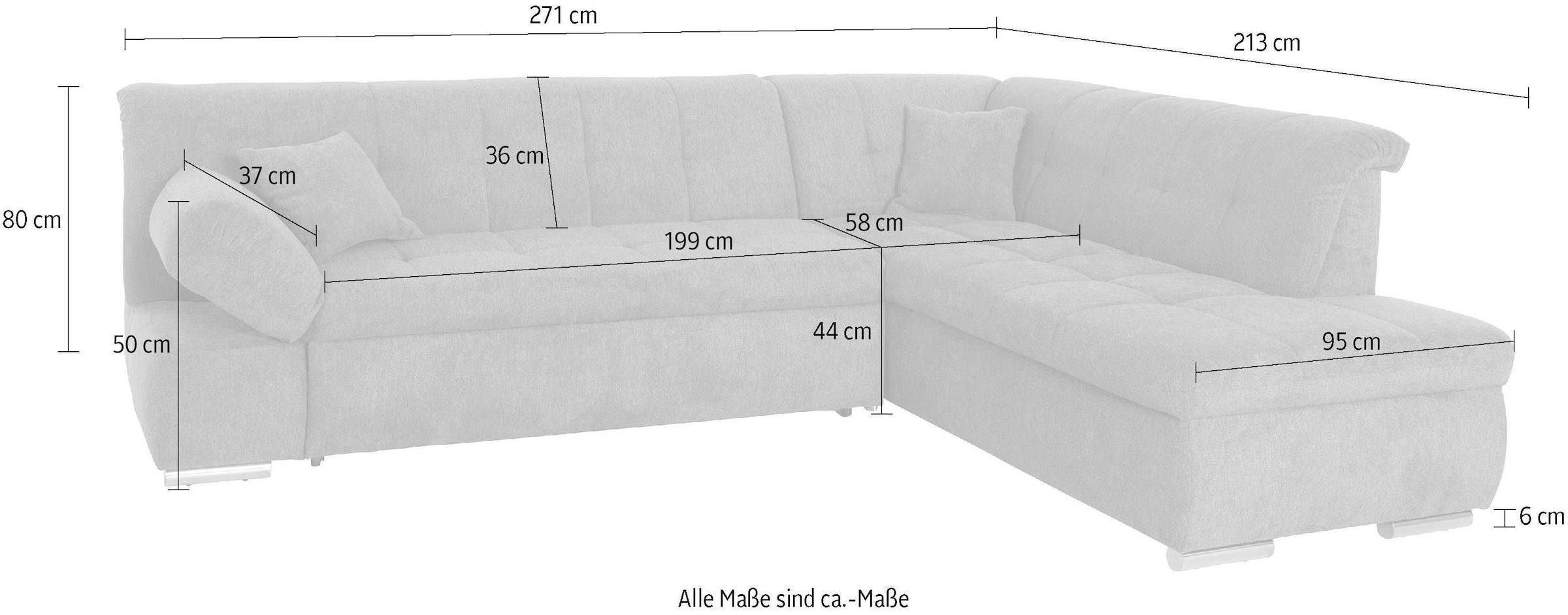 DOMO collection Ecksofa »Mona«, wahlweise mit Bett- und Armlehnfunktion
