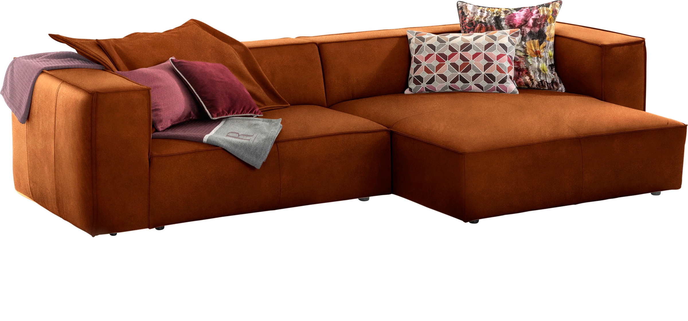 W.SCHILLIG Ecksofa »around-the-block, modern und elegant, bequem, L-Form«, mit eleganter Biese, mit Federkern