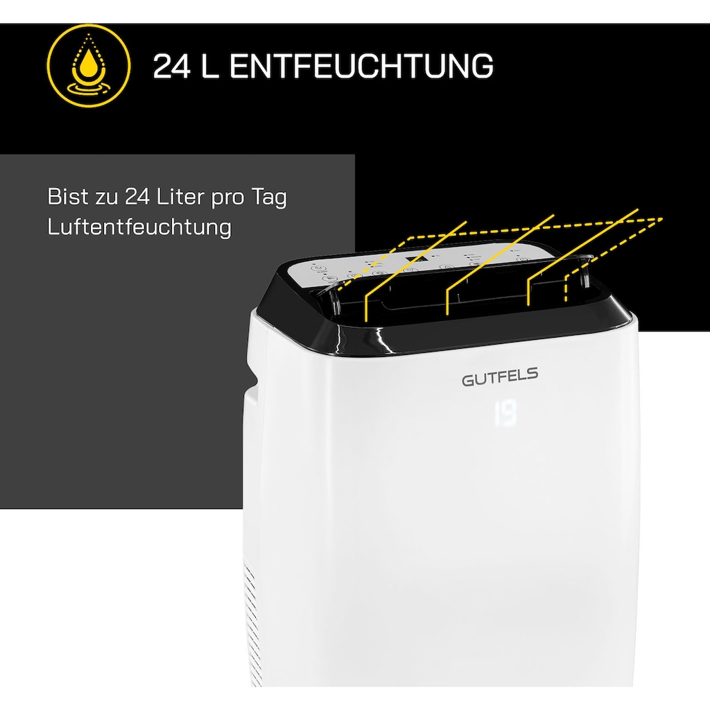 Gutfels 3-in-1-Klimagerät »CM 80950 we«, Luftkühlung - Entfeuchtung - Ventilation, geeignet für 30 m² Räume