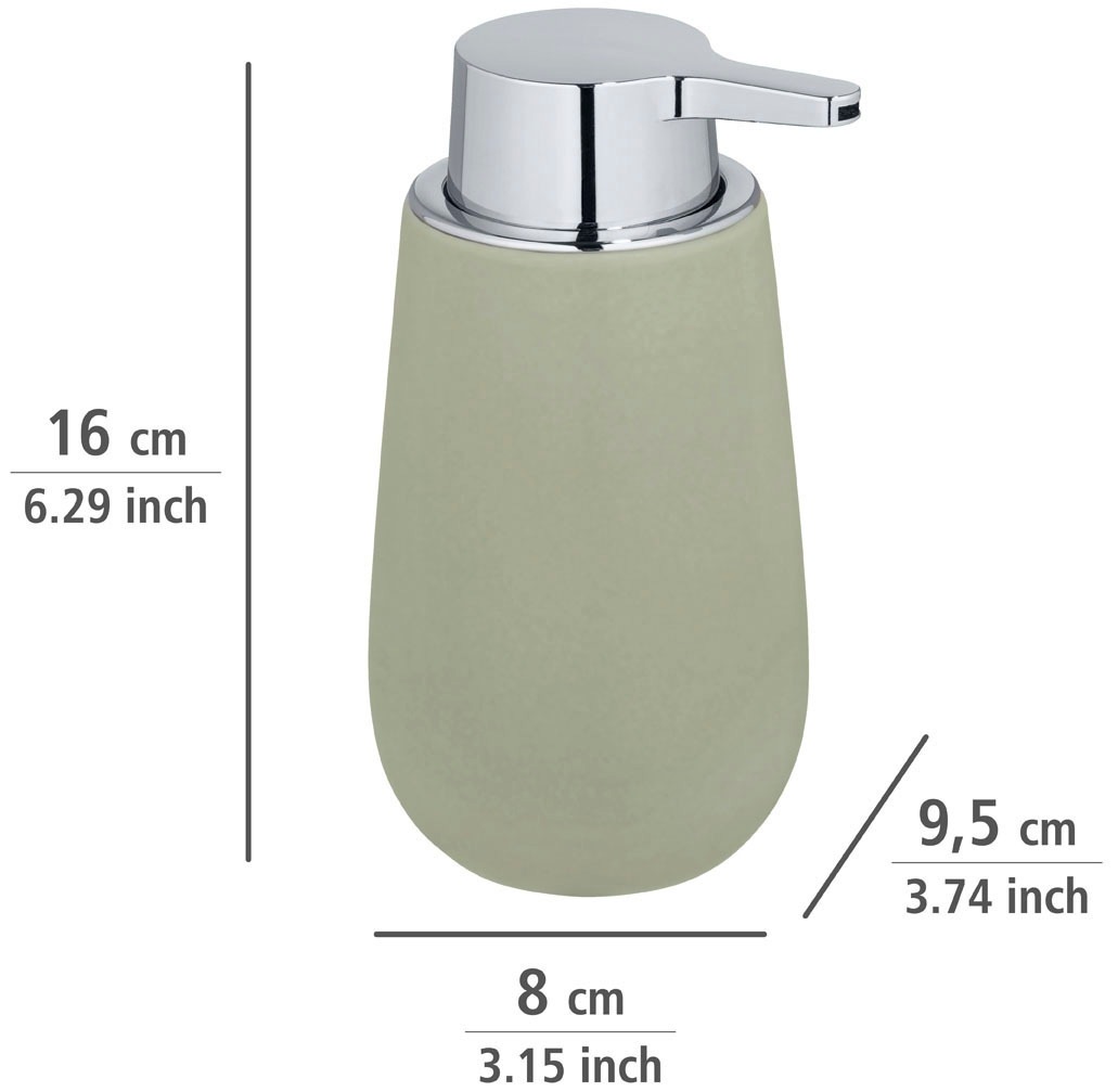 WENKO Seifenspender »Badi«, (1 tlg.), Lindgrün, Keramik, 320 ml