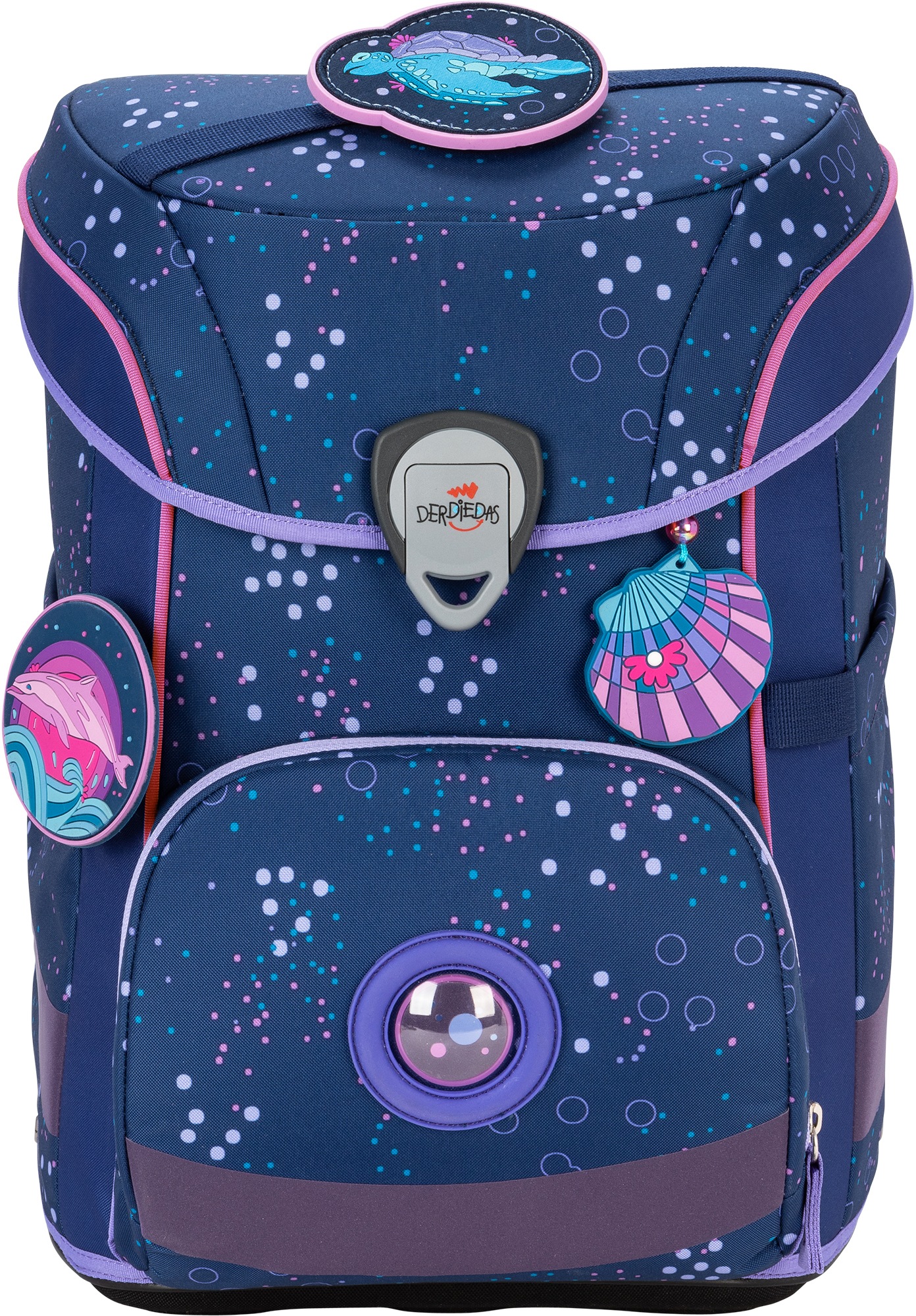 DerDieDas® Schulranzen »Ergoflex Easy, Deep Ocean«, Reflektoren, enthält recyceltes Material