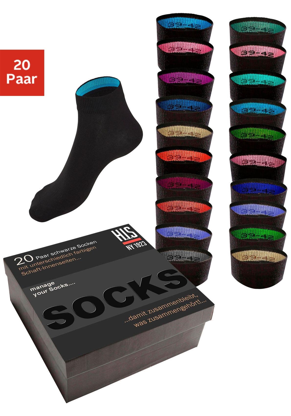 H.I.S Kurzsocken, (Box, 20 Paar), Geschenkbox praktischer online in bestellen