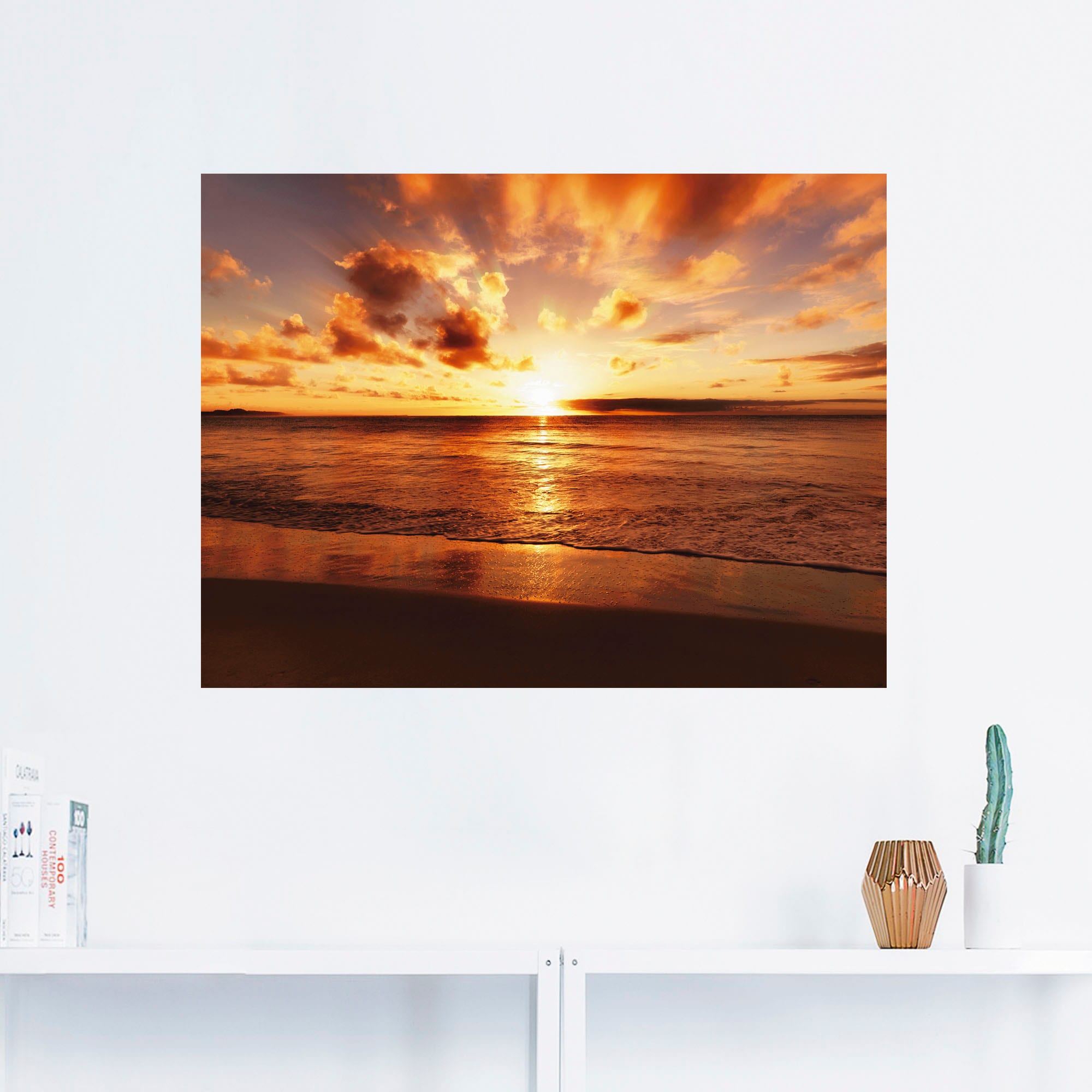 Artland Wandbild »Schöner Sonnenuntergang Strand«, Gewässer, (1 St.), als L günstig online kaufen