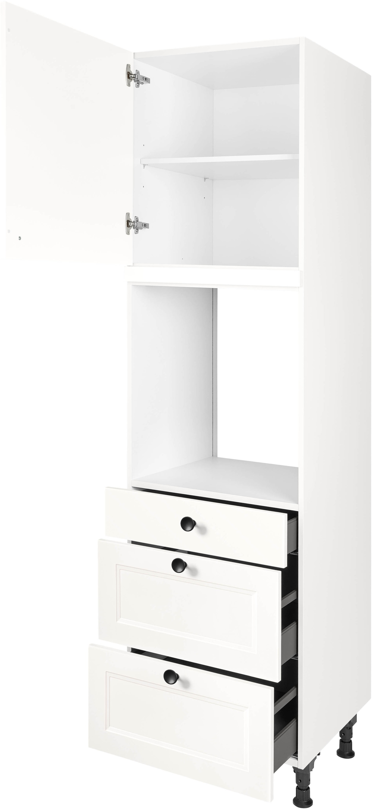 nobilia® Backofenumbauschrank »"Cascada", Ausrichtung wählbar, mit Schublade und zwei Auszügen und«, einer Tür, vormontiert, Breite/Höhe: 60/216,6 cm
