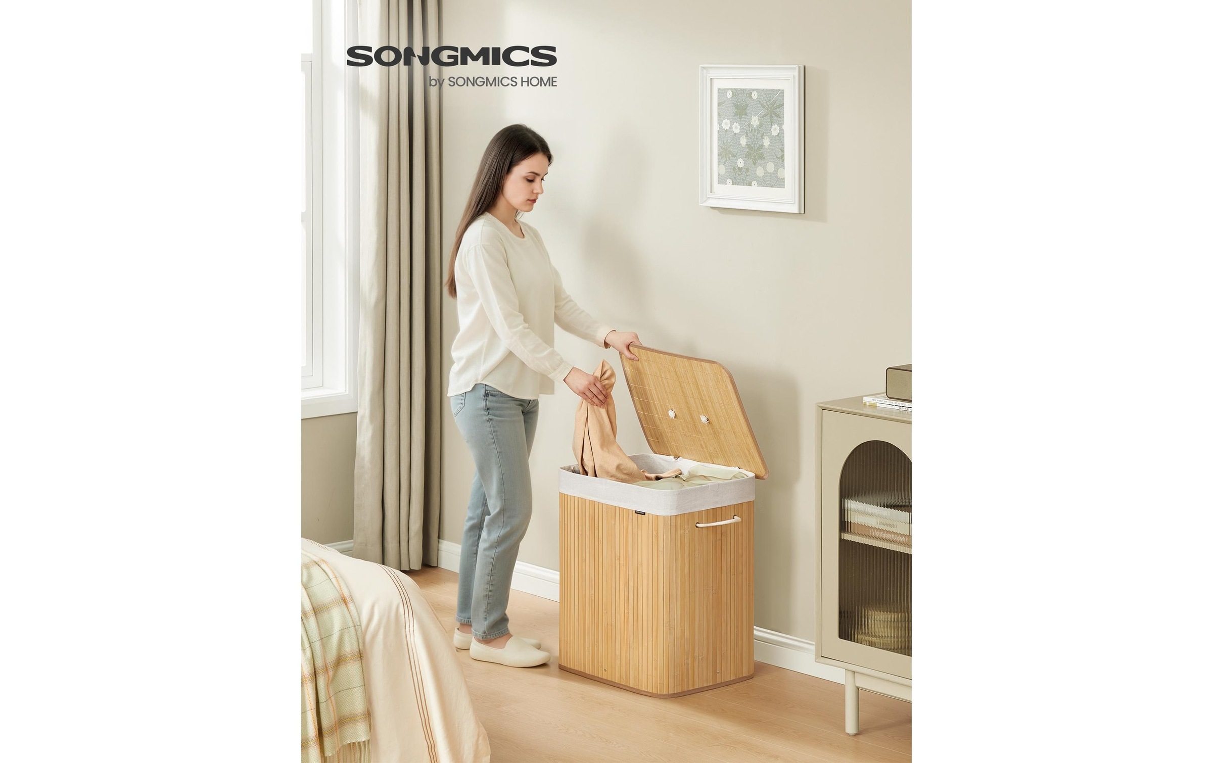SONGMICS Wäschekorb »120 l, Bambus«