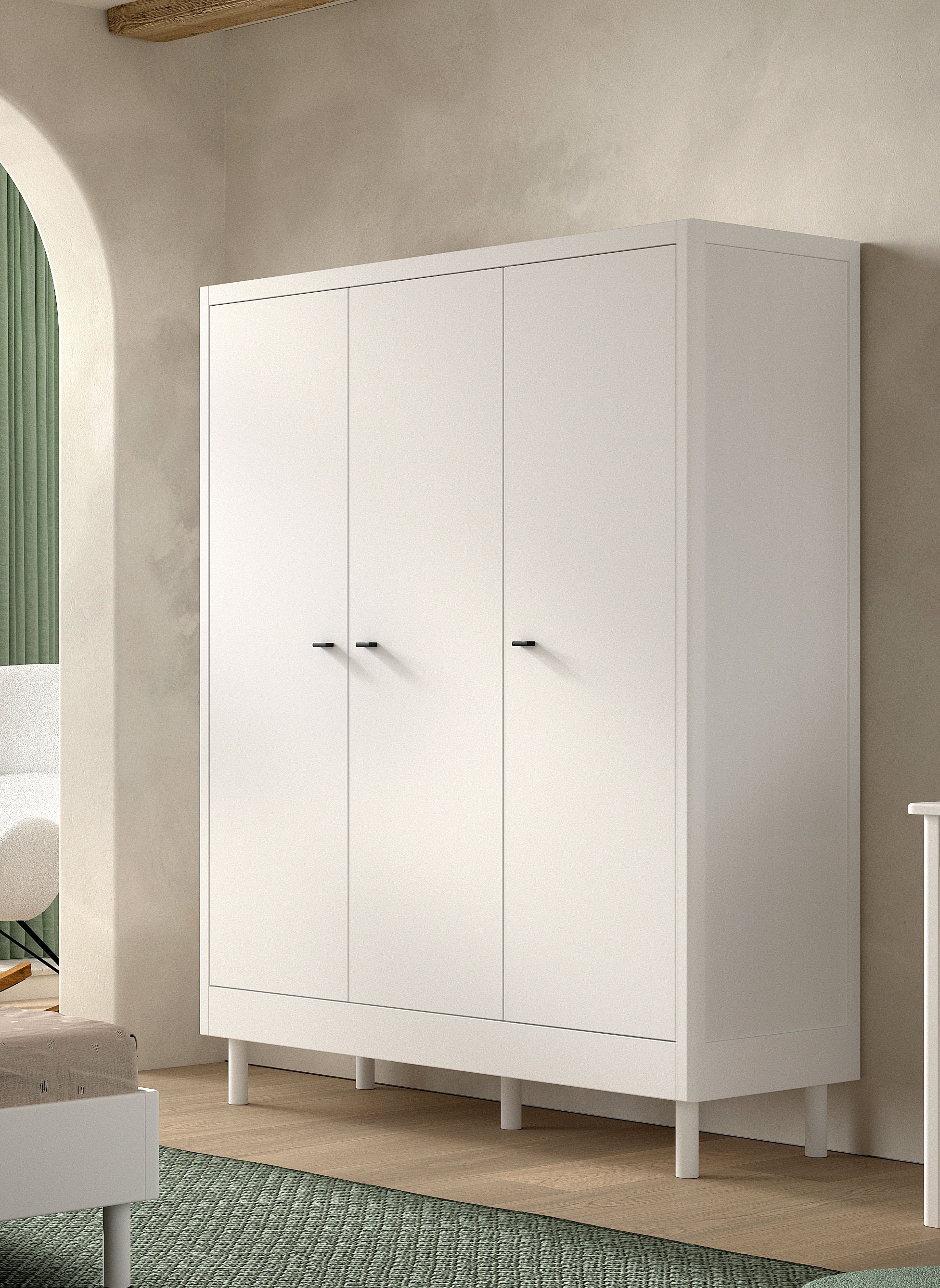 Home Affaire Kleiderschrank »Forrest Mit 3 Drehtüren (Soft-Close), Made In Europe, Zeitloses Design« B/H/T Ca, 145, 8x190x55 Cm, Massivholz In 2