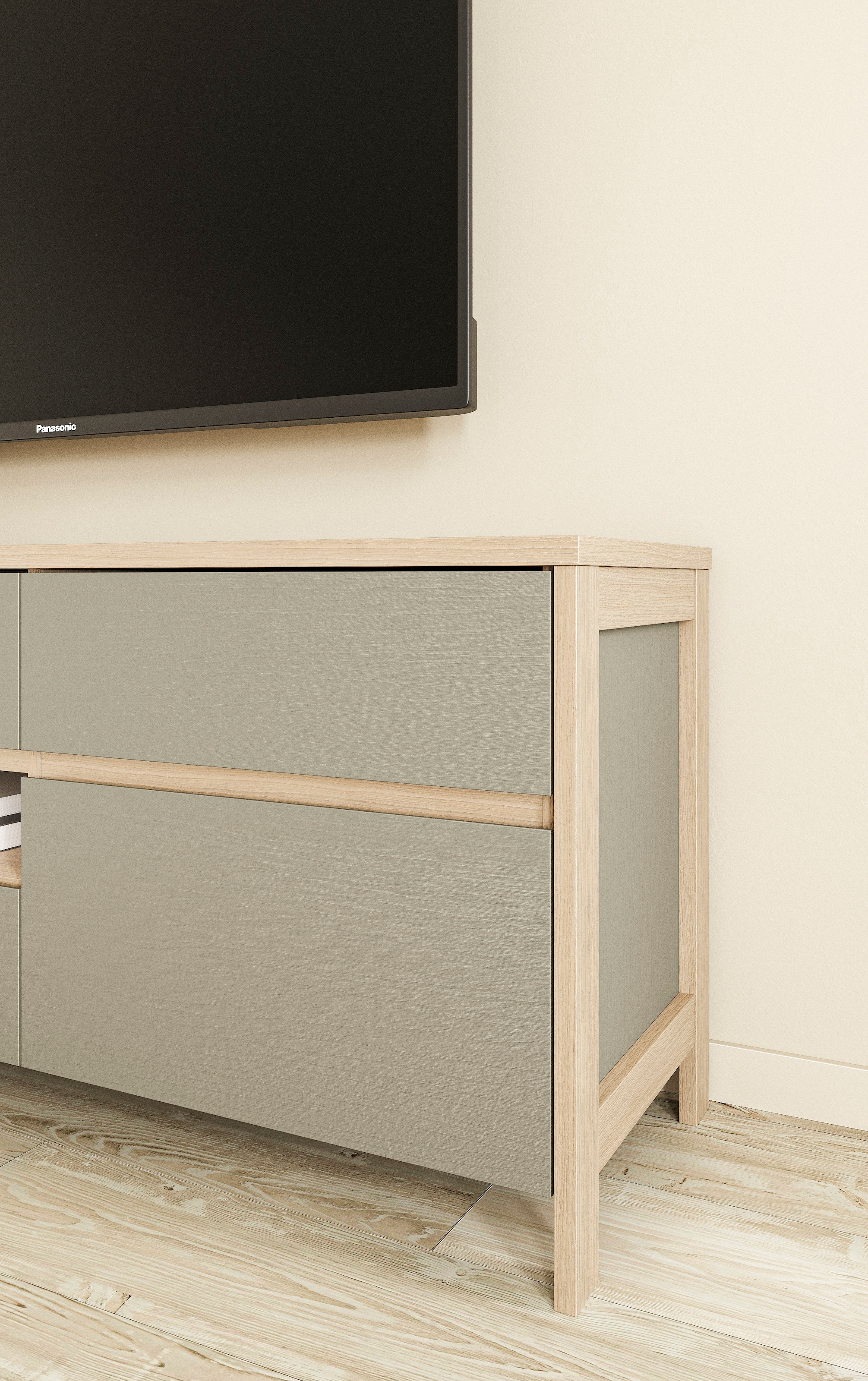 Home affaire Wohnwand »Stranda, moderne Anbauwand, Komplettset im Scandi-Style«, (3 St.), enthält Lowboard, Highboard und Wandboard, 324 cm breit