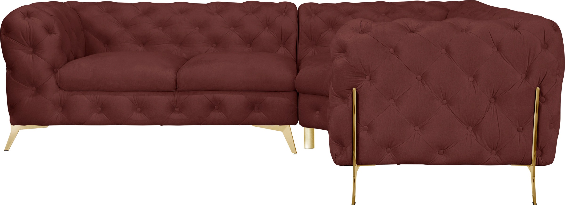 Home affaire Chesterfield-Sofa »Amaury L-Form« moderne Chersterfield-Optik, günstig online kaufen