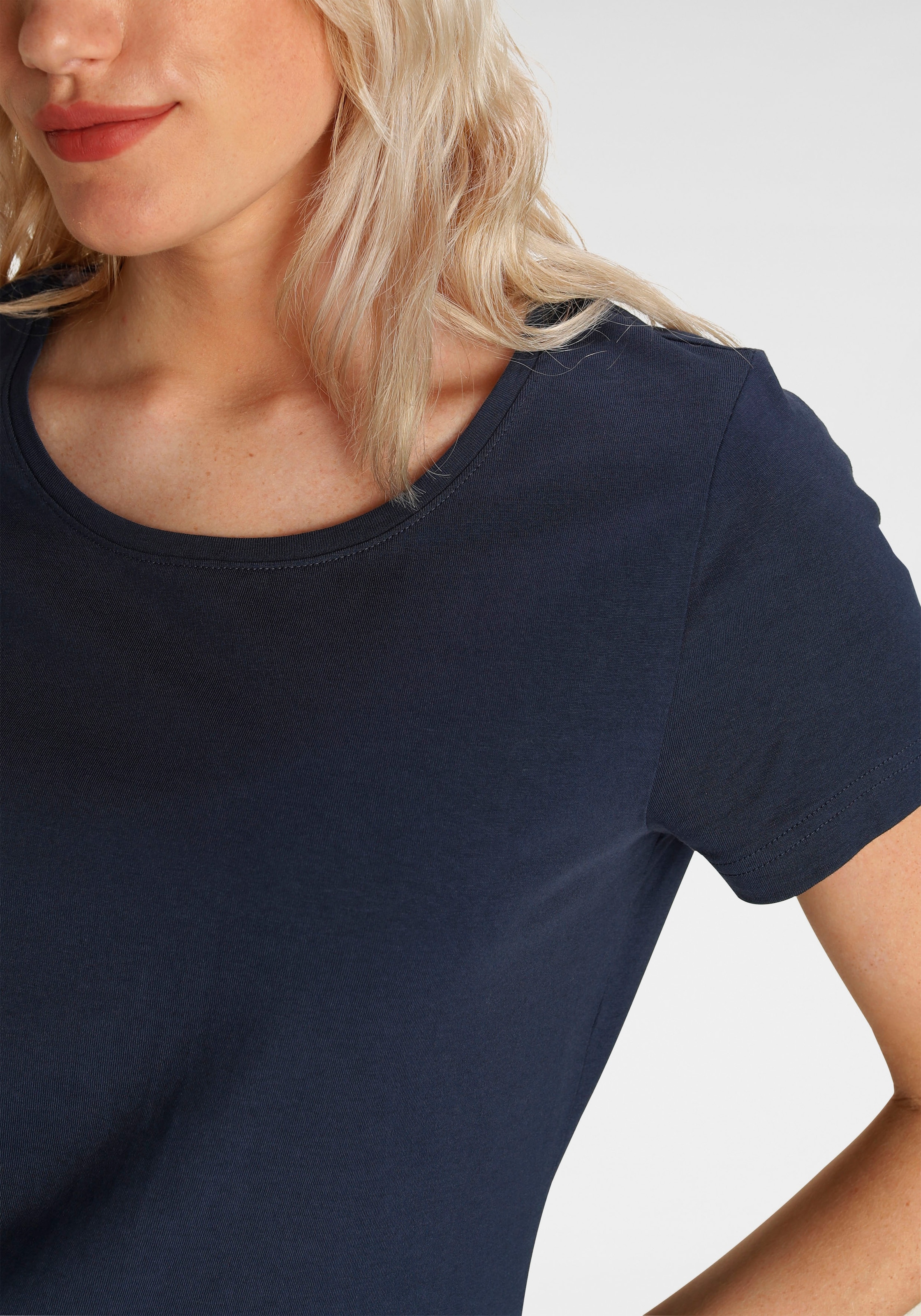 Eastwind T-Shirt, (Packung, 3 tlg., 3er-Pack), Kurzarm, hüftlang, für die Freizeit, aus Baumwolle