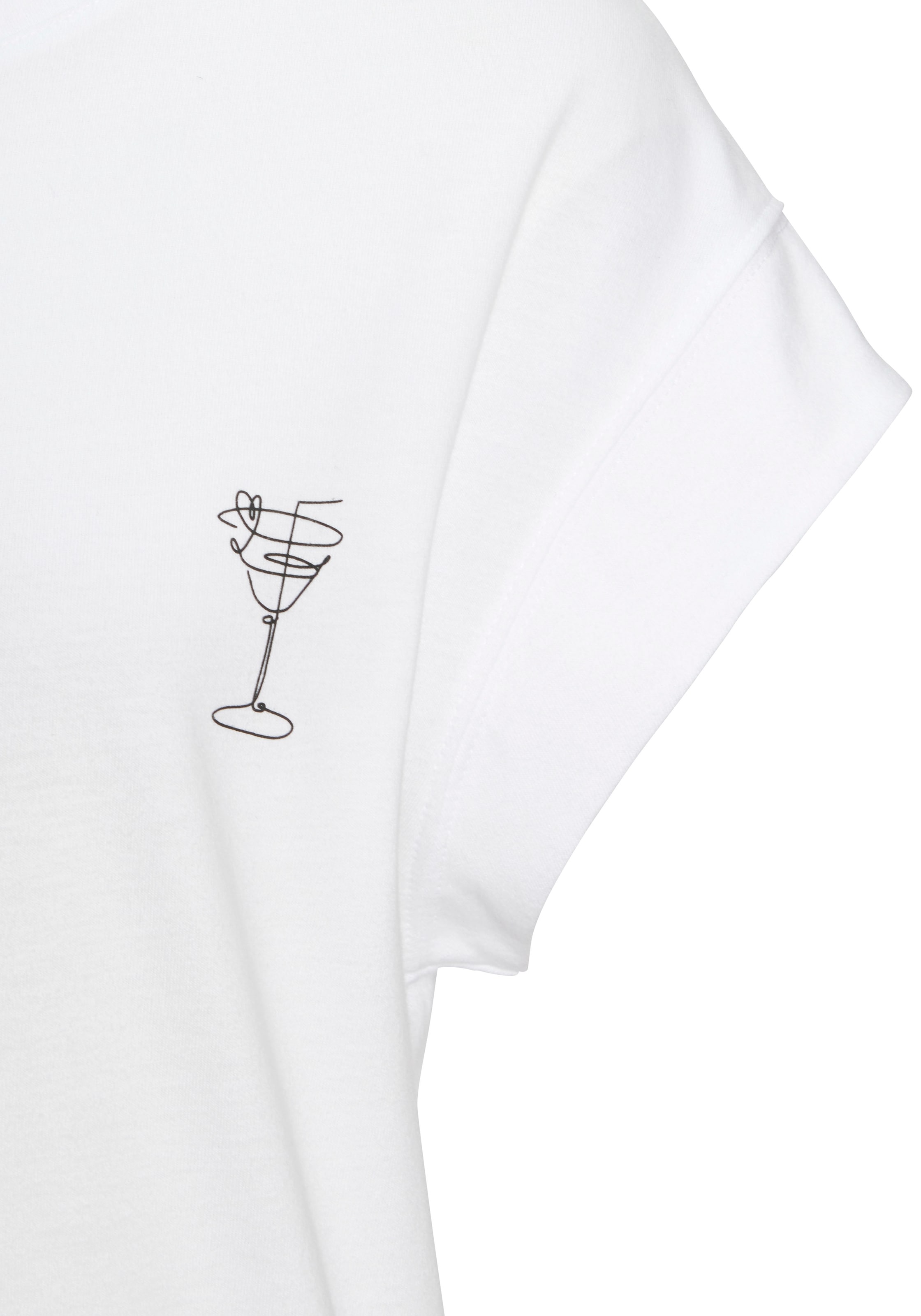 LASCANA Kurzarmshirt mit dezentem Frontdruck, T-Shirt aus Baumwolle, Printshirt, Basic