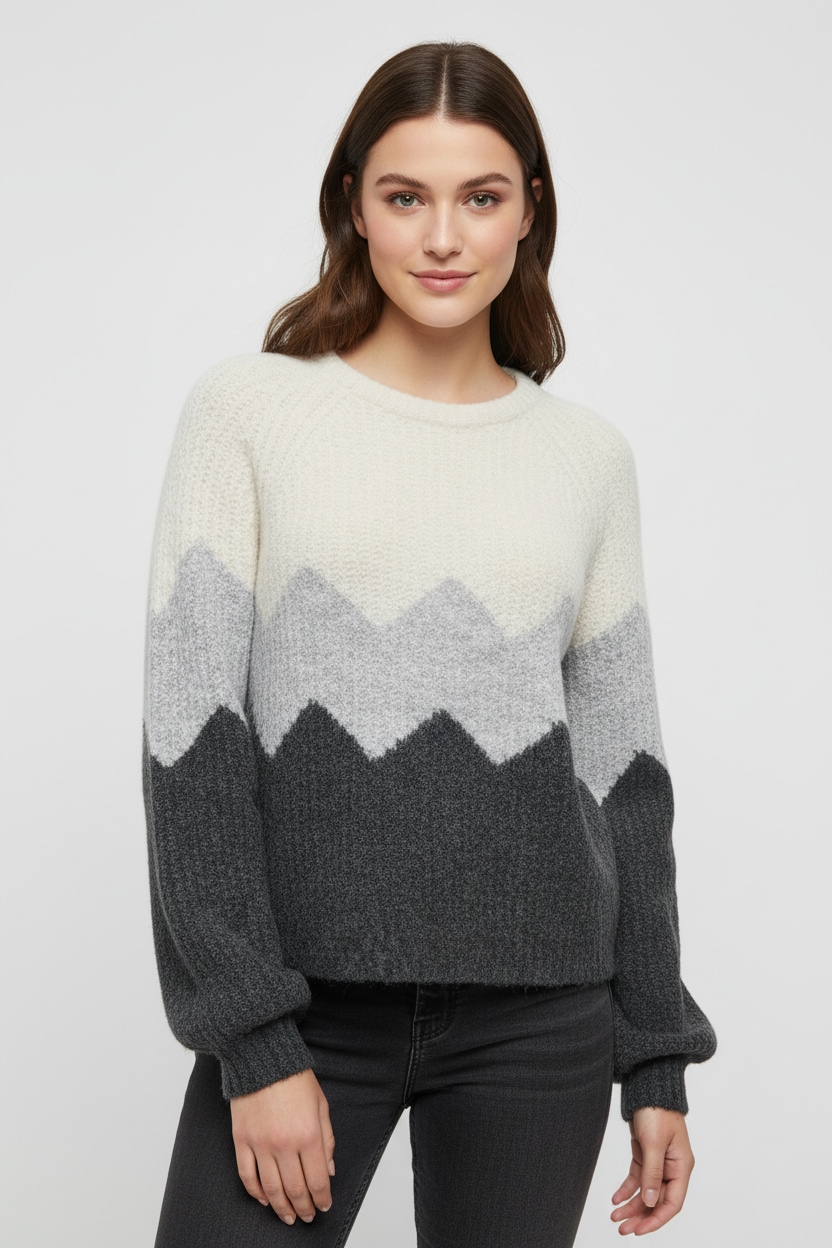 ONLY Strickpullover »ONLMAE LIFE LS ZIGZAG O-NECK KNT«