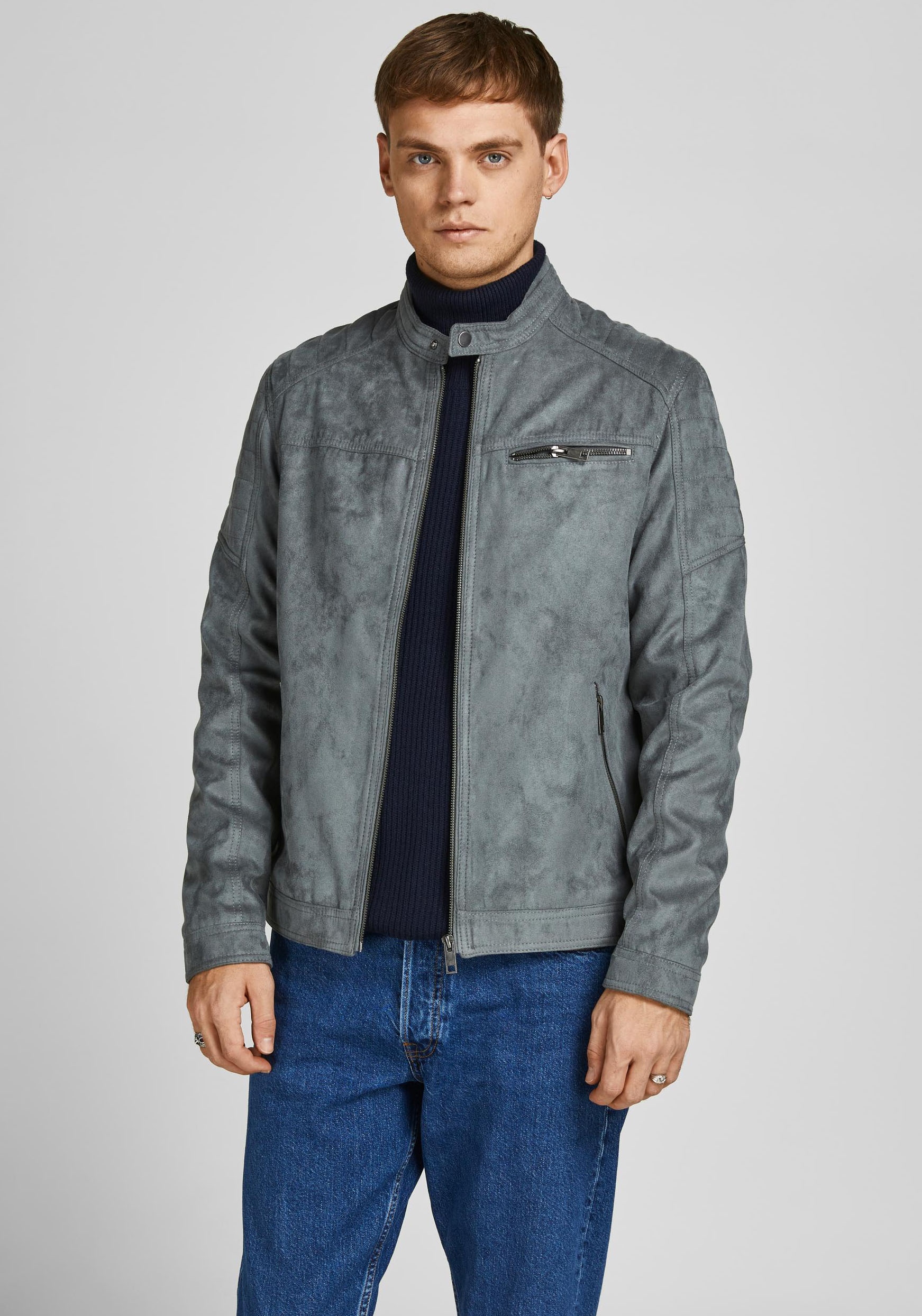 Jack & Jones Bikerjacke »ROCKY JACKET«, ohne Kapuze