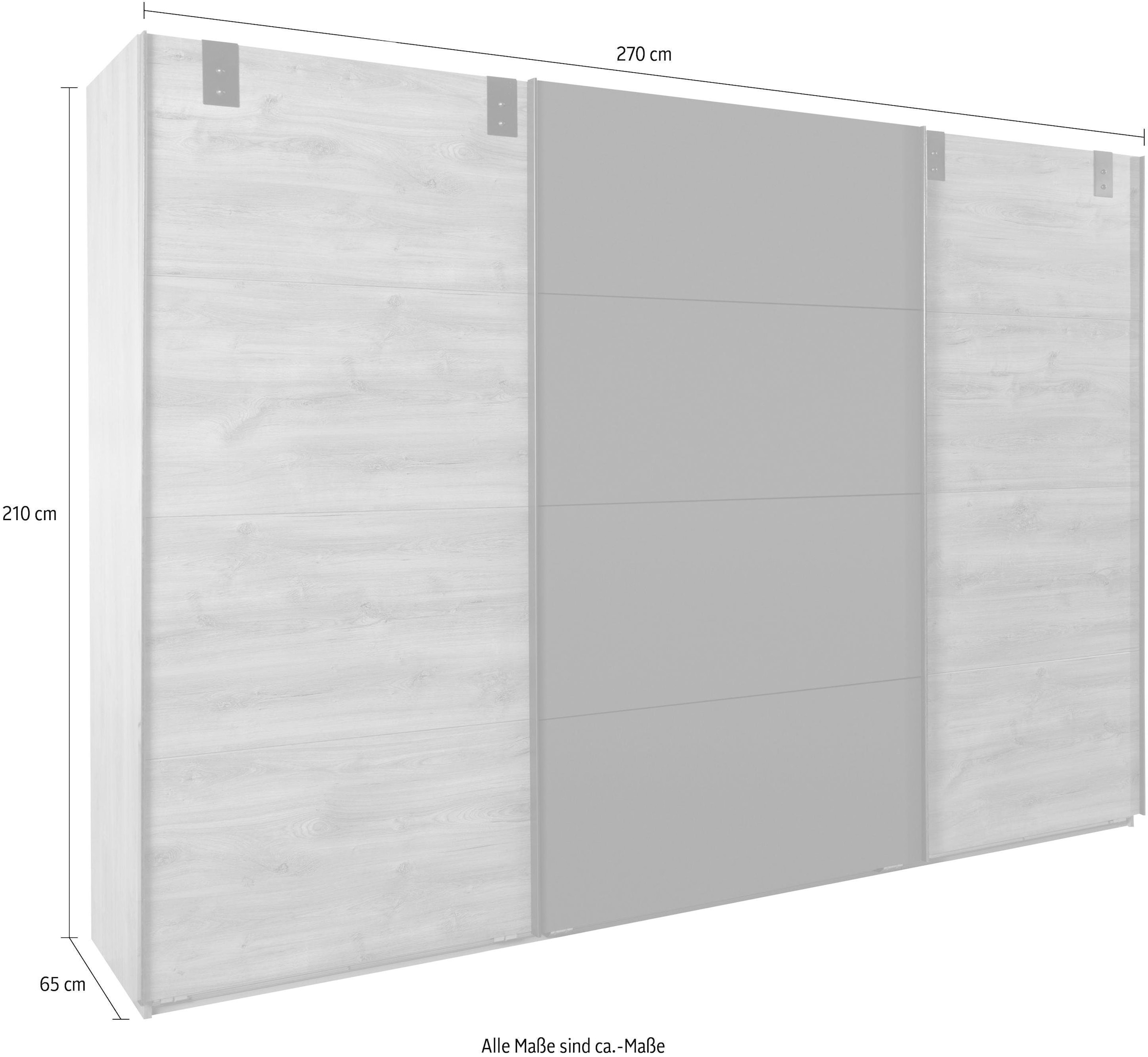 Wimex Schwebetürenschrank »Malmö, Kleiderschrank wahlweise mit oder ohne Spiegel«, Kleiderschrank im Industrial Design, 225 oder 270cm breit