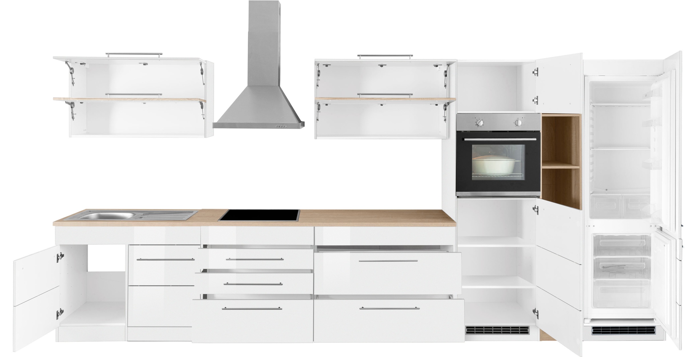 HELD MÖBEL Küchenzeile »Wien«, Breite 430 cm, wahlweise mit E-Geräten und Induktion