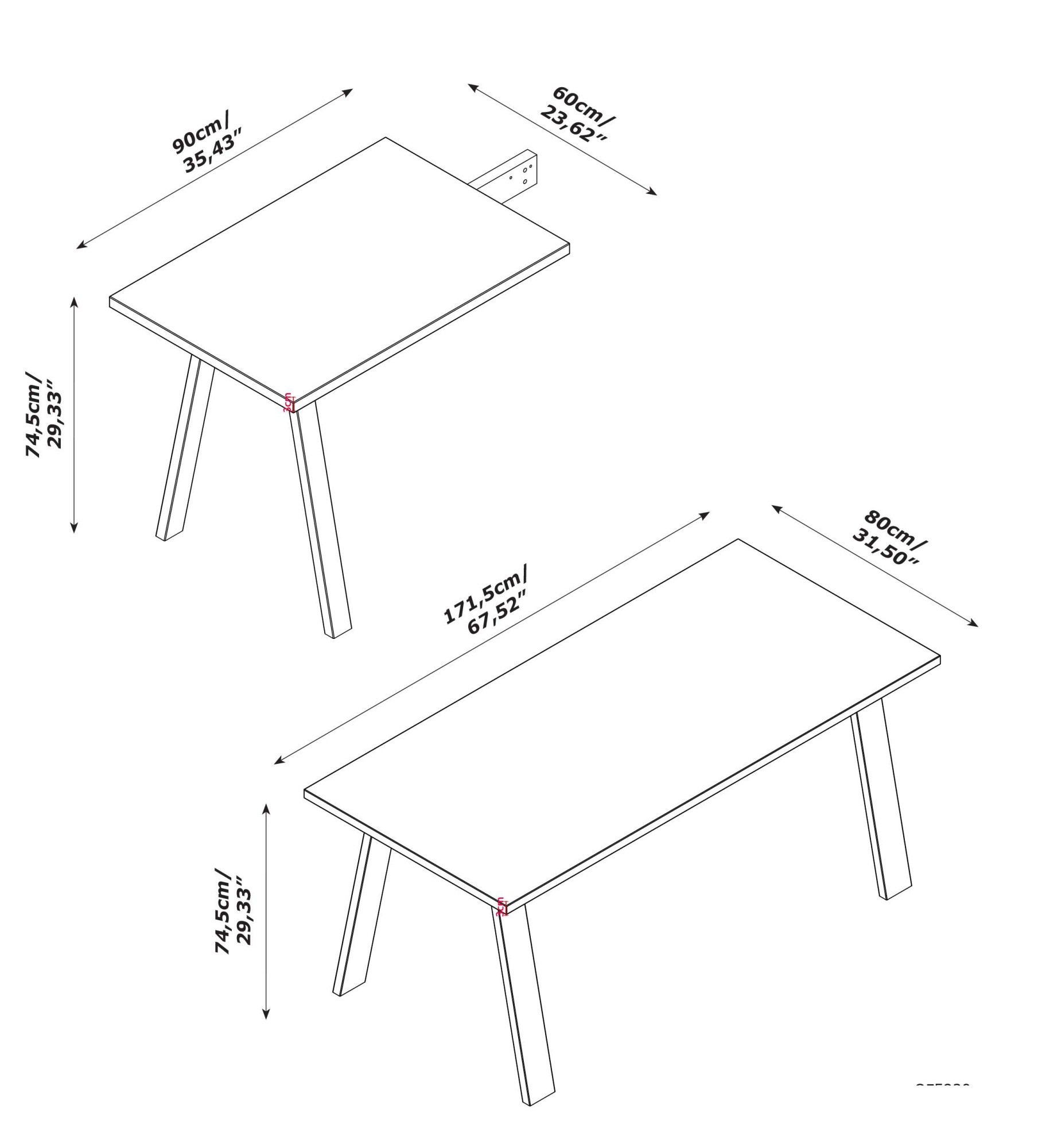 Composad Eckschreibtisch »Davinci«, mit Metallbeinen, 171,5x150 cm, 100% recyceltes Holz, Made in Italy