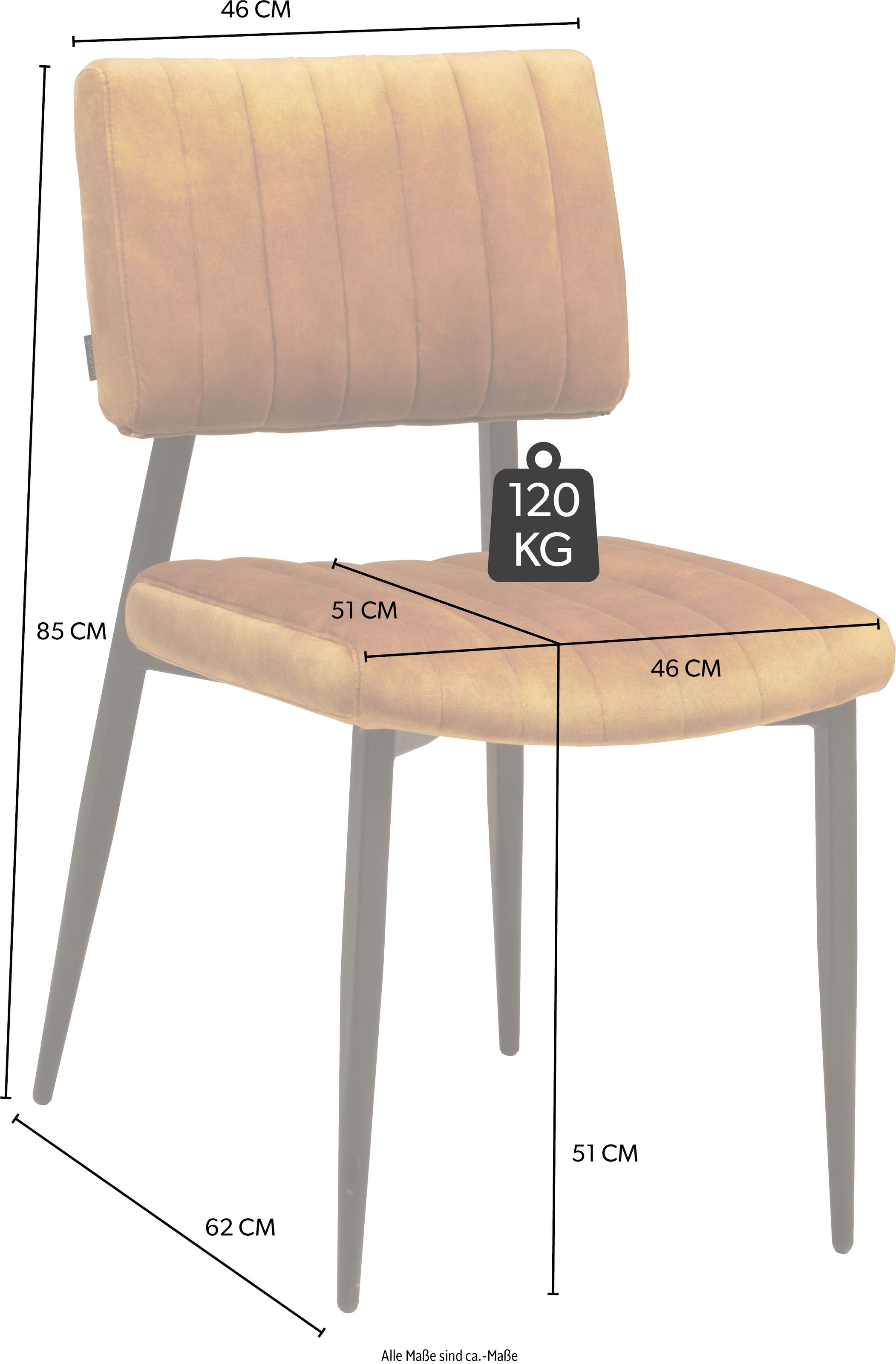 OMG Design Esszimmerstuhl »Ivan«, (Set), 2 St., Stoff, pflegeleichter Samtvelour Bezug, Küchenstuhl