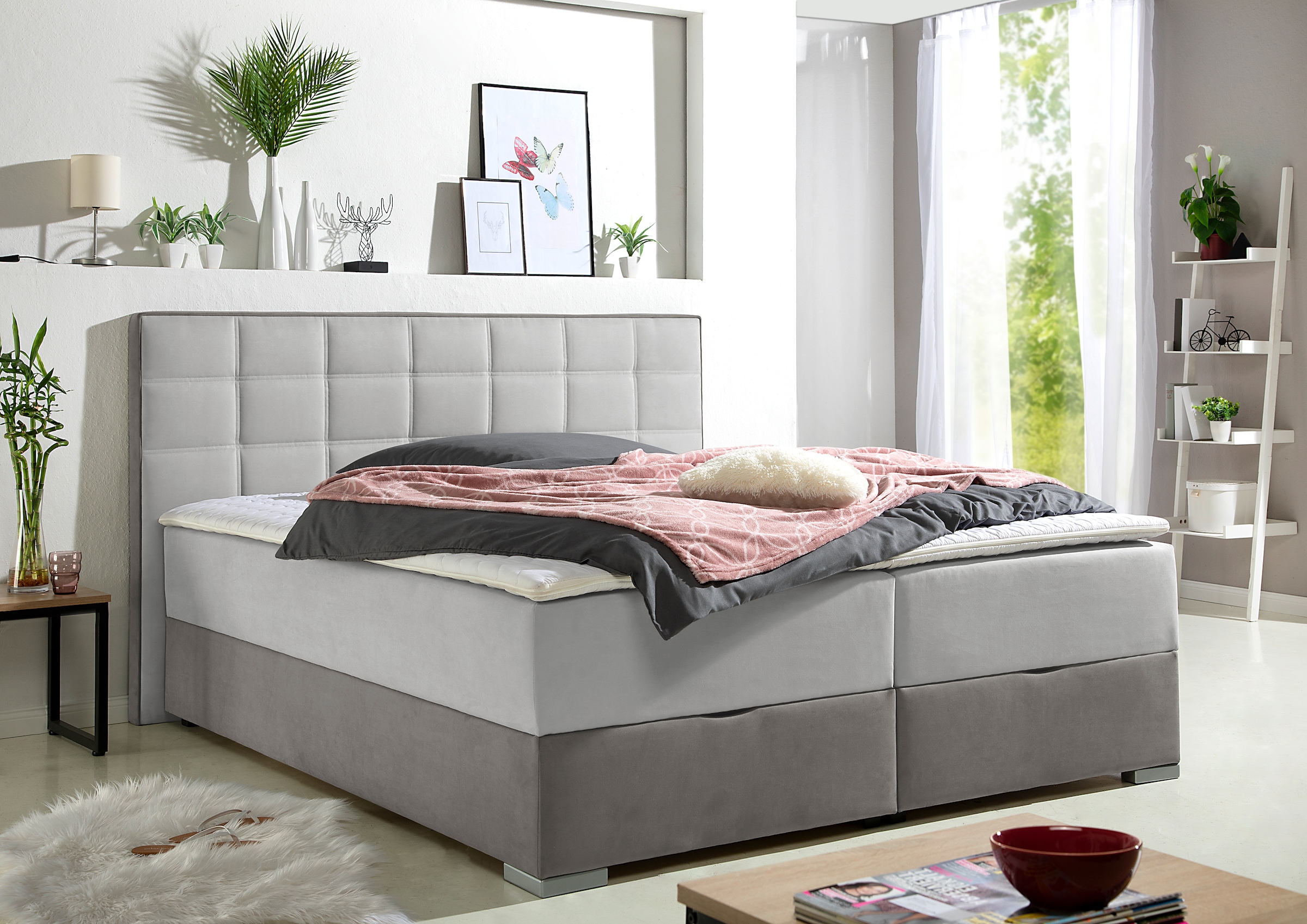 Maintal Boxspringbett mit Bettkasten und Topper günstig online kaufen