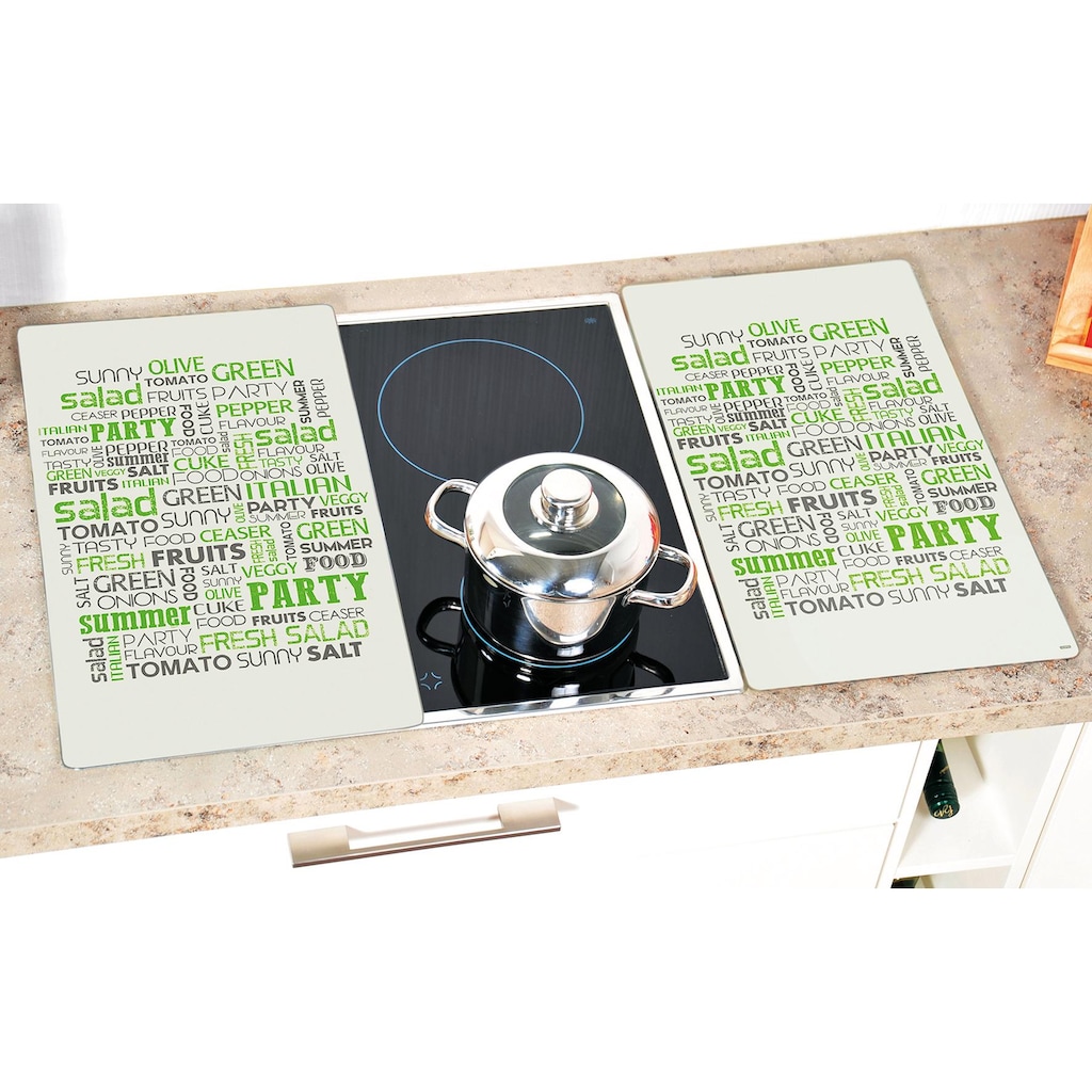 KESPER for kitchen & home Schneide- und Abdeckplatte »Salad Letters«, (Set, 2 tlg.)