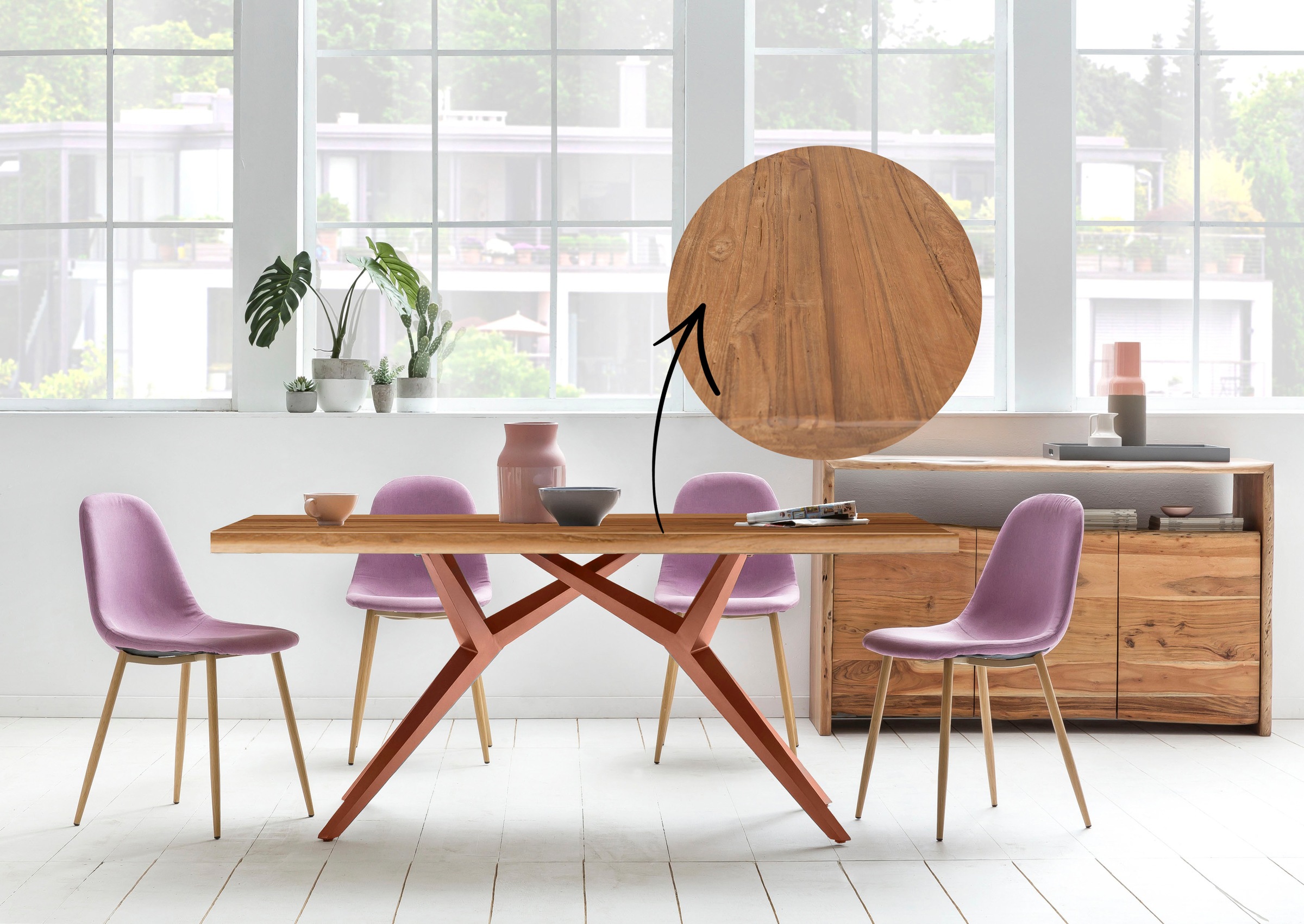 SIT Esstisch, mit rustikaler Oberfläche
