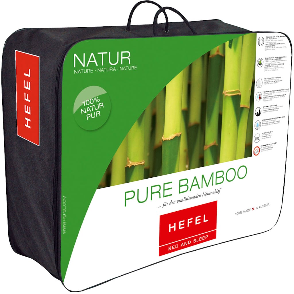 Hefel Naturfaserbettdecke »Pure Bamboo«, extraleicht, Füllung Viskose (Bambus), Bezug Baumwolle, (1 St.)
