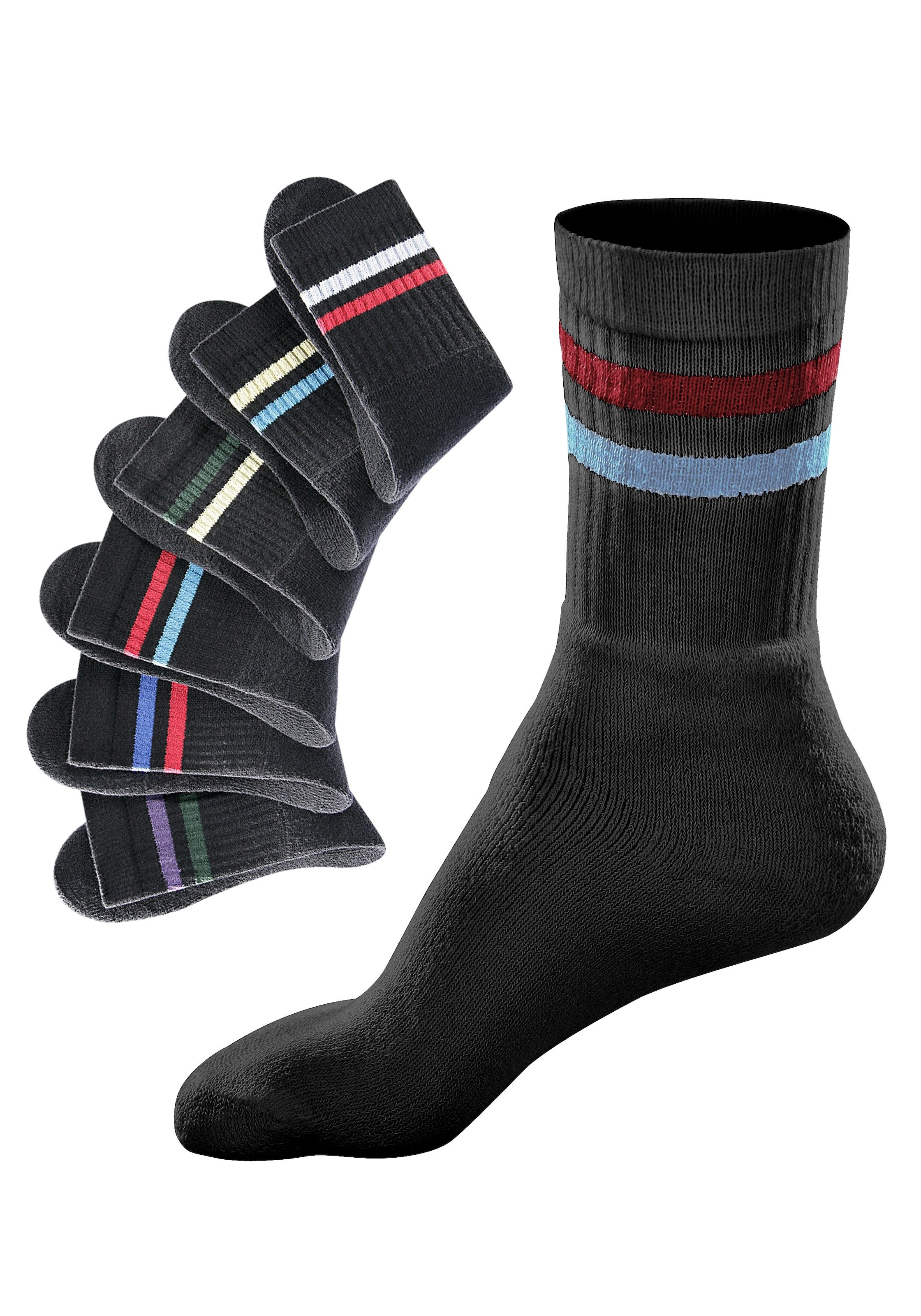 Go in Freizeitsocken, (Set, 6 bestellen Streifen farbigen Online-Shop Paar), mit im