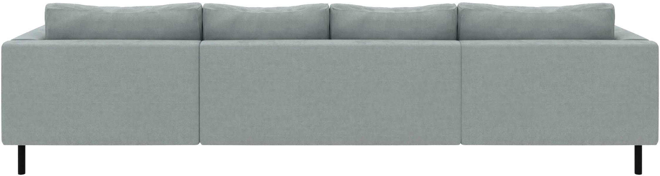 TRENDMANUFAKTUR Wohnlandschaft »Amazing II, wahlw. mit Schlaffunktion & Bettkasten, Fuß schwarz« Sofa in U-Form, in Cord, Struktur LEO o. Struktur LINO, Breite 305 cm