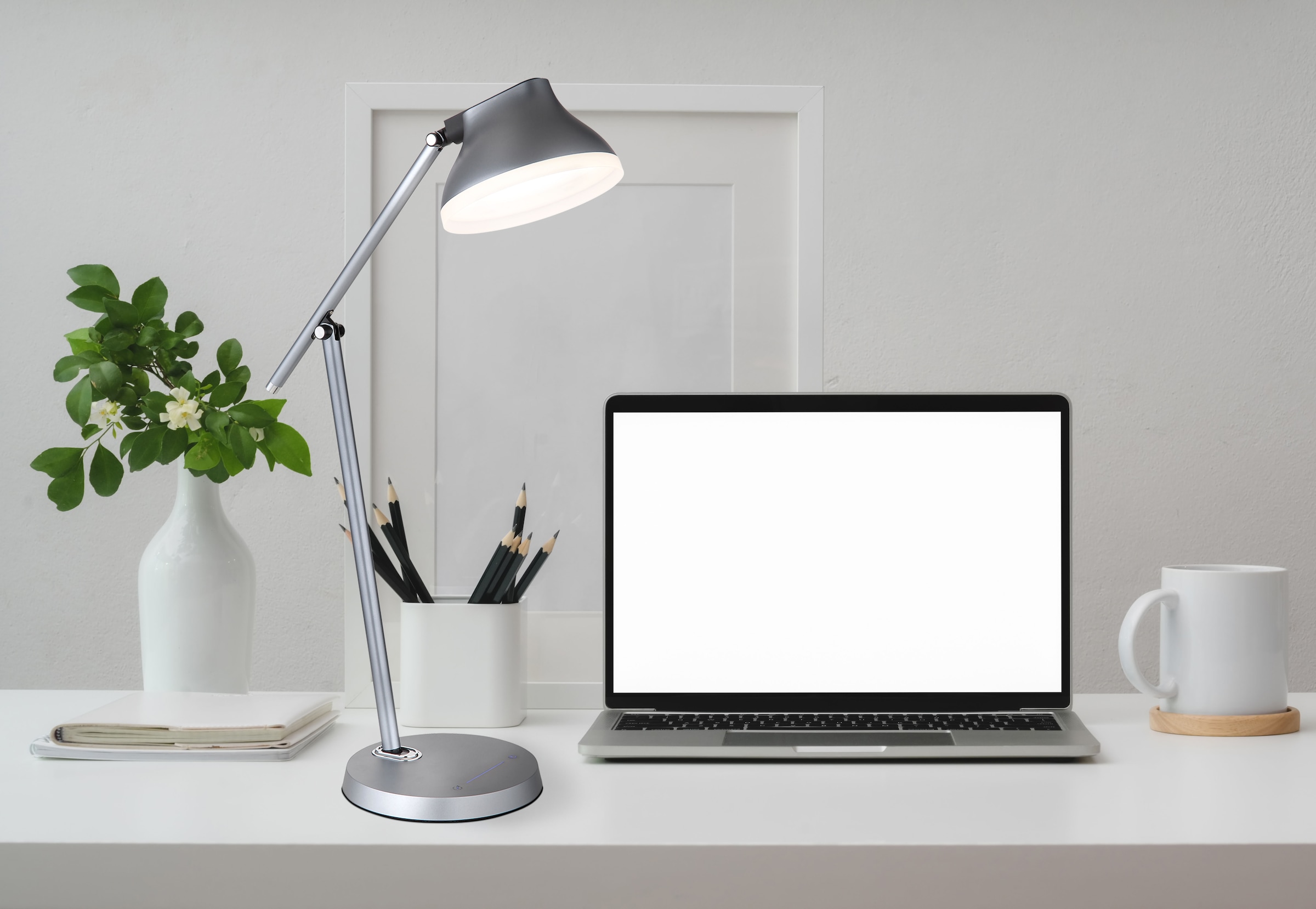 GLOBO LIGHTING LED Tischleuchte »HALVAR«, Leuchtmittel LED-Modul | LED fest integriert, Tischlampe/Arbeitszimmer/Bürotischleuchte/beweglich