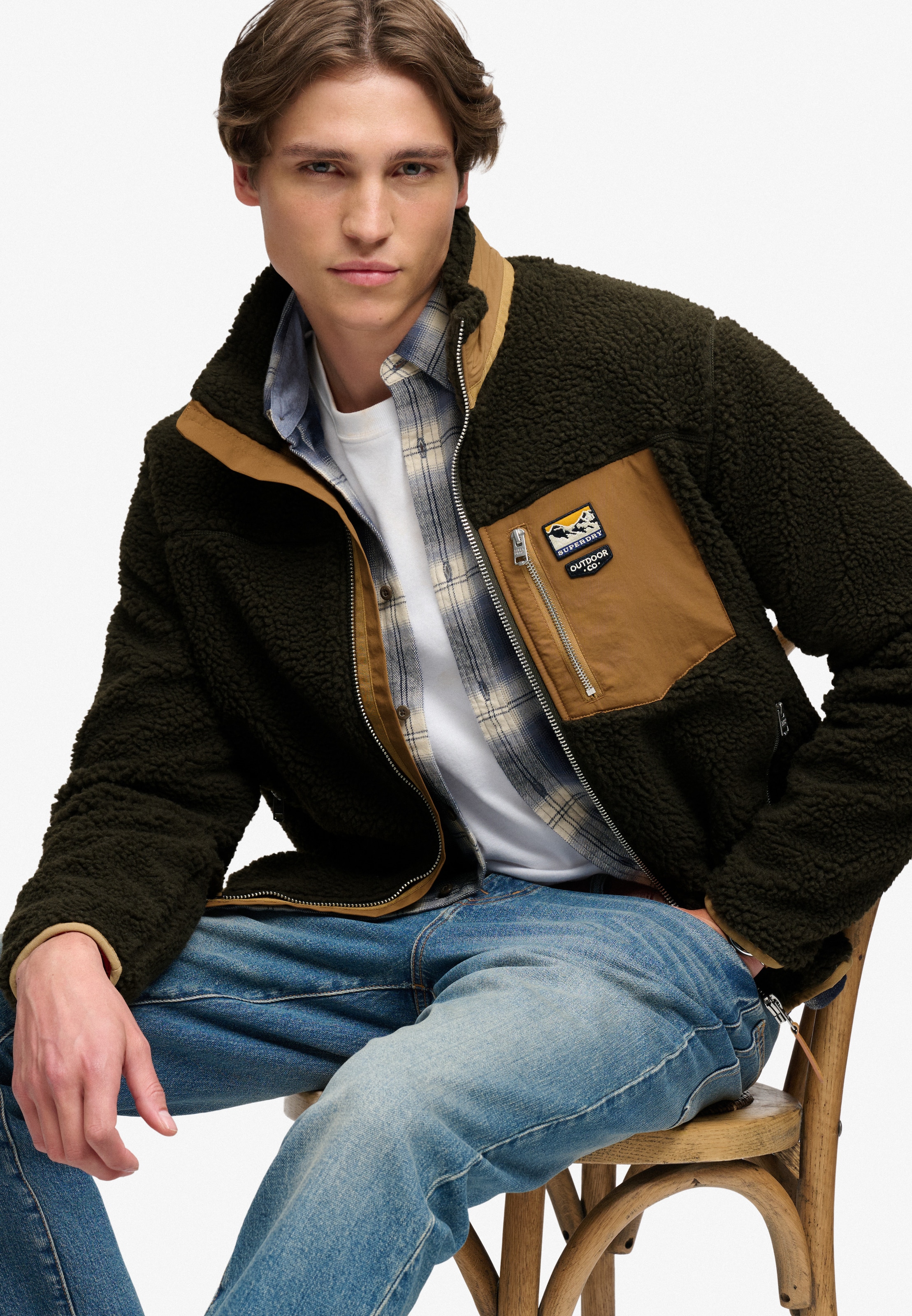 Superdry Sweatjacke »MOUNTAIN FULL ZIP FLEECE« Relaxed Fit, mit Reißverschluss, aus Fleece