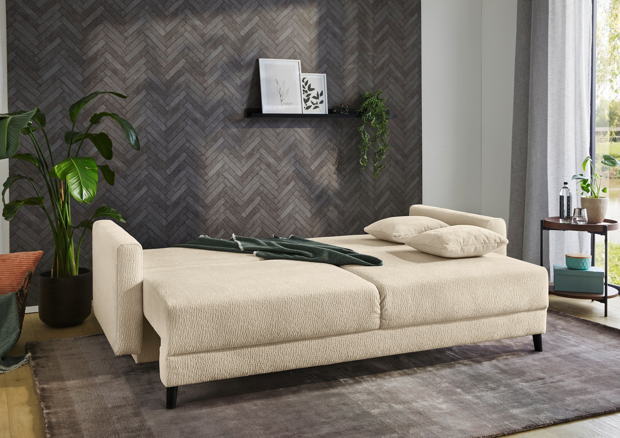 Jockenhöfer Gruppe Schlafsofa »Folda, Dauerschläfer, Breite 206 cm, Liegefläche 181x198 cm« mit Bettfunktion und Bettkasten/Stauraum