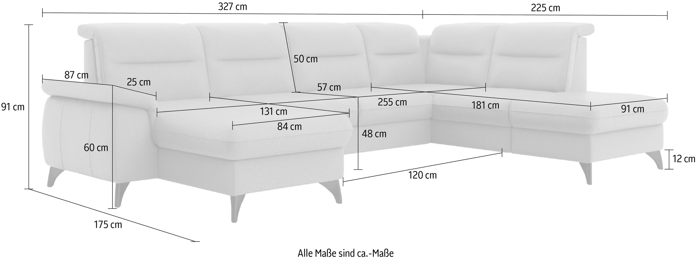 sit&more Wohnlandschaft »Astoria U-Form«, wahlweise mit motorischer Relaxfunktion