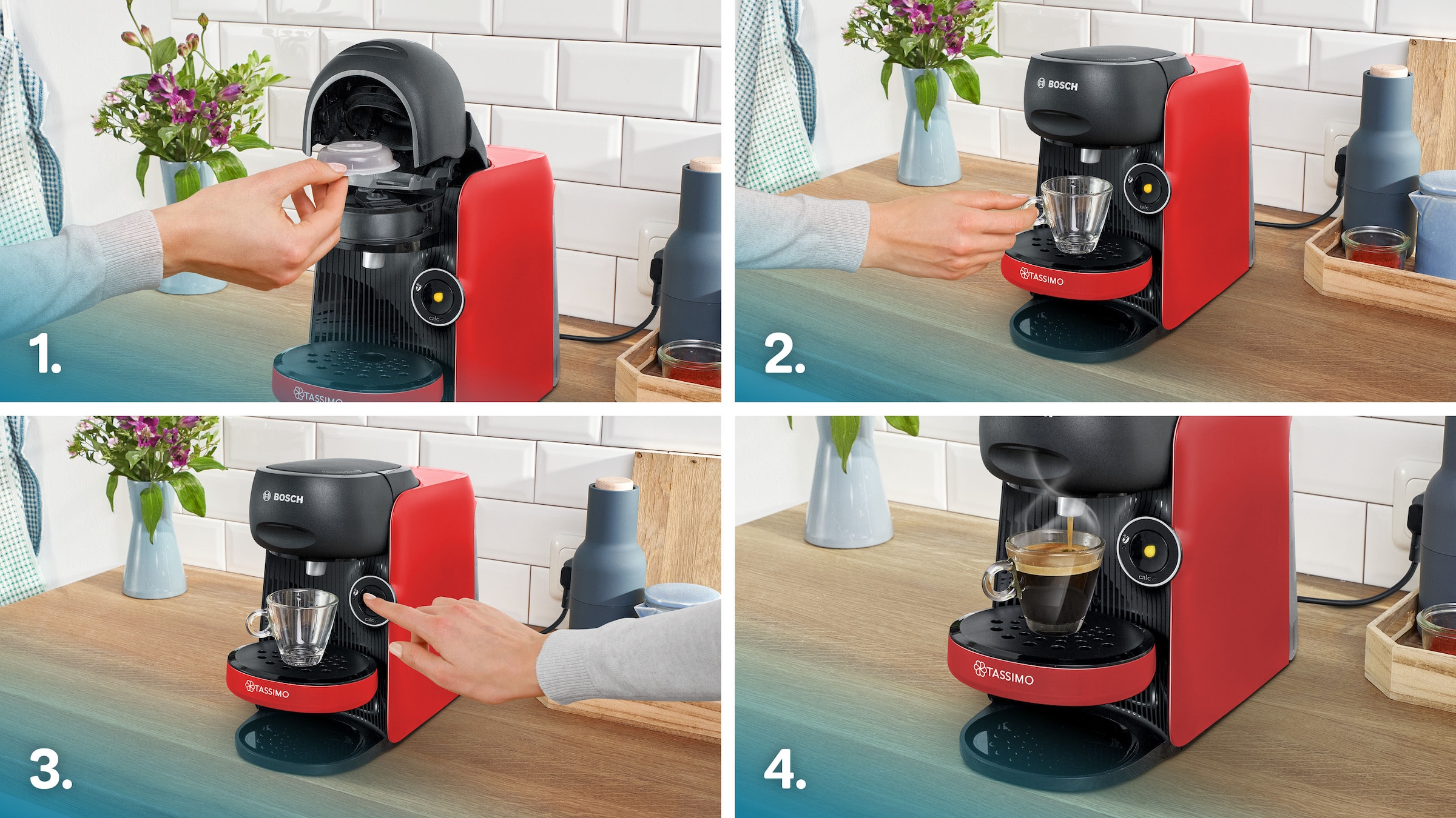 TASSIMO Kapselmaschine »TAS163E«, One-Touch Bedienung, über 70 Getränke, nachhaltig, weiß/schwarz