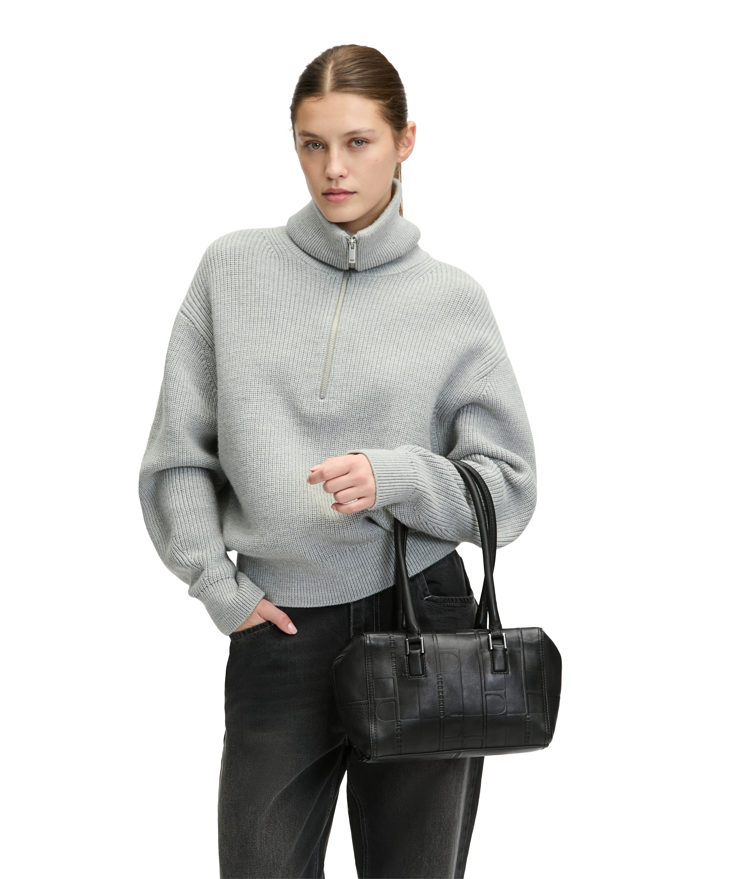 Liebeskind Berlin Umhängetasche »Satchel S KAYLA MONOGRAM SHEEP NATURAL«, Henkeltasche Umhängetasche Schultertasche Tasche Damen
