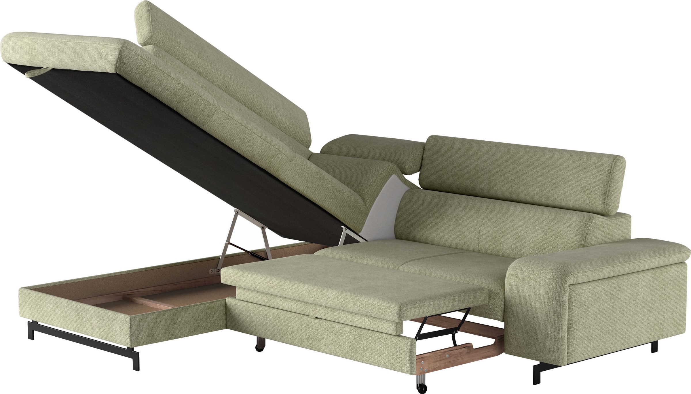 COTTA Ecksofa »Emma L-Form«, mit Kopfteilverstellung, wahlweise mit Bettfunktion & Bettkasten
