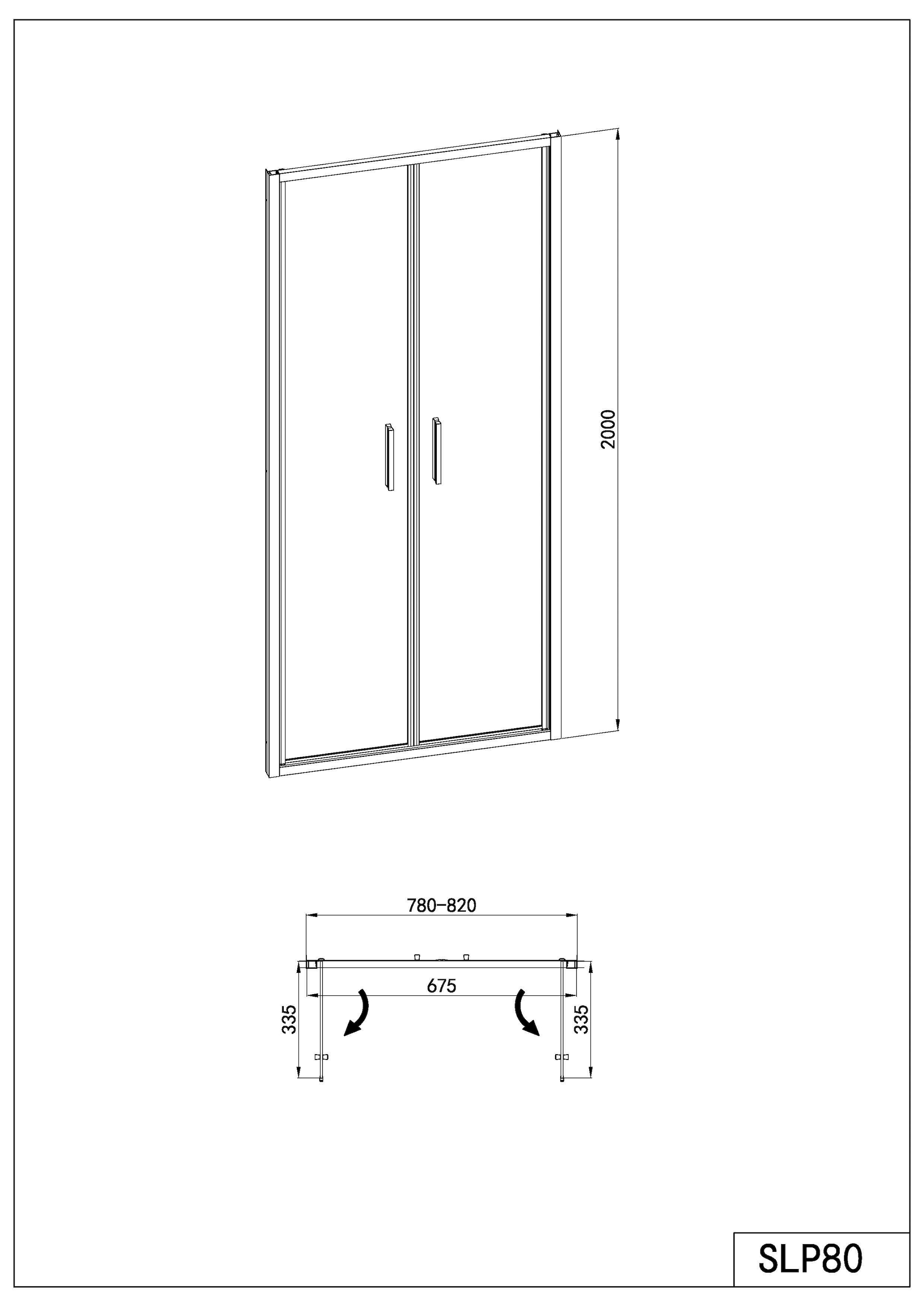 Sanotechnik Dusch-Doppelflügeltür »Sanotechnik SlimLine Salontür chrom« 6mm ESG Sicherheitsglas mit Easy-Clean-Beschichtung