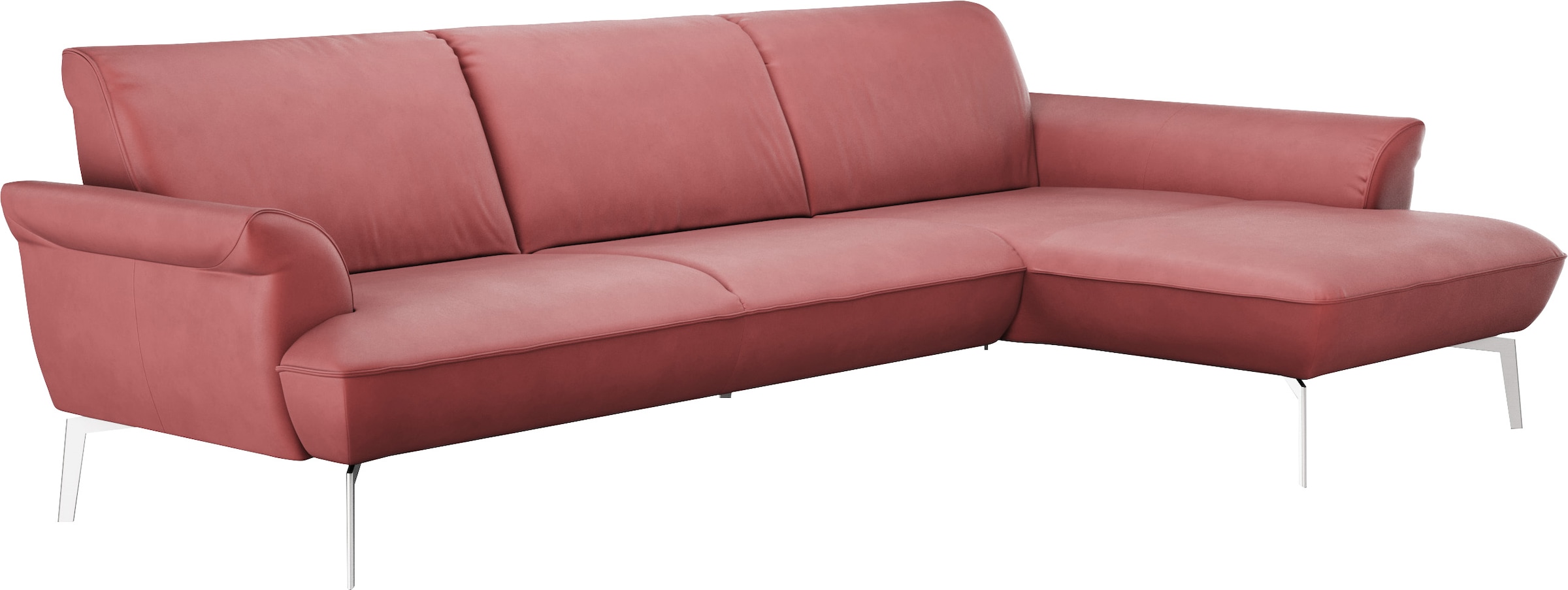 himolla Ecksofa »himolla 9900«, (mit Hocker), Recamiere rechts o. links, Füße Aluminium, mit Hocker