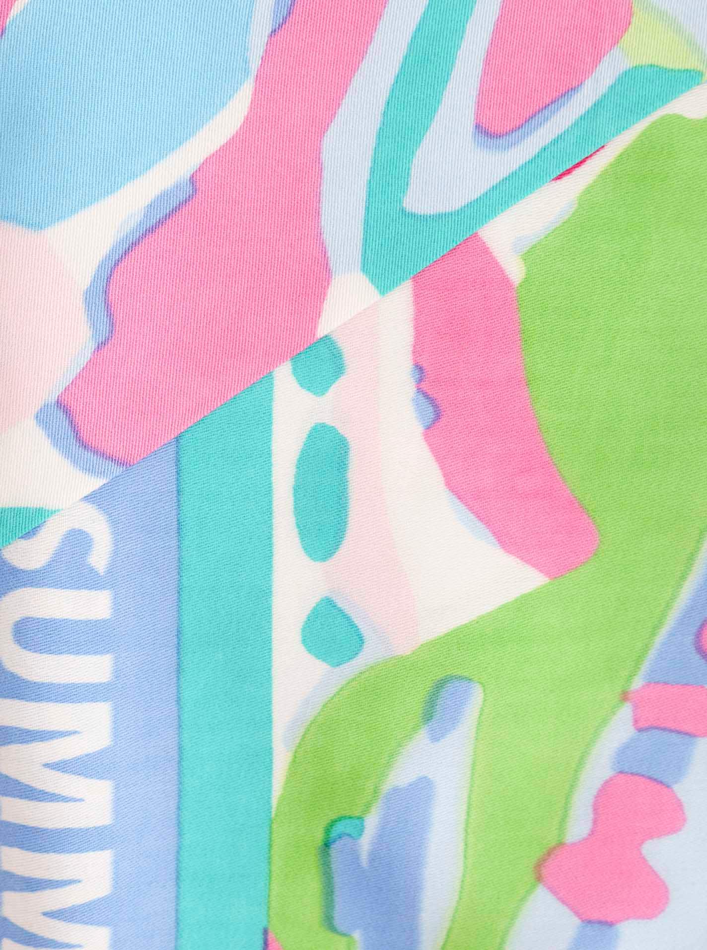 Zwillingsherz Modetuch »"Summer Flower Art"«, mit Blumenmuster, Schrift und Tasseln