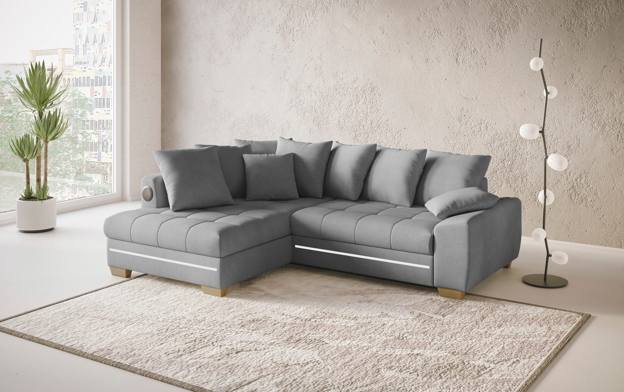 Mr. Couch Ecksofa »Nikita II, L-Form« RGB-LED, Bluetooth-Soundsystem, wahlw günstig online kaufen